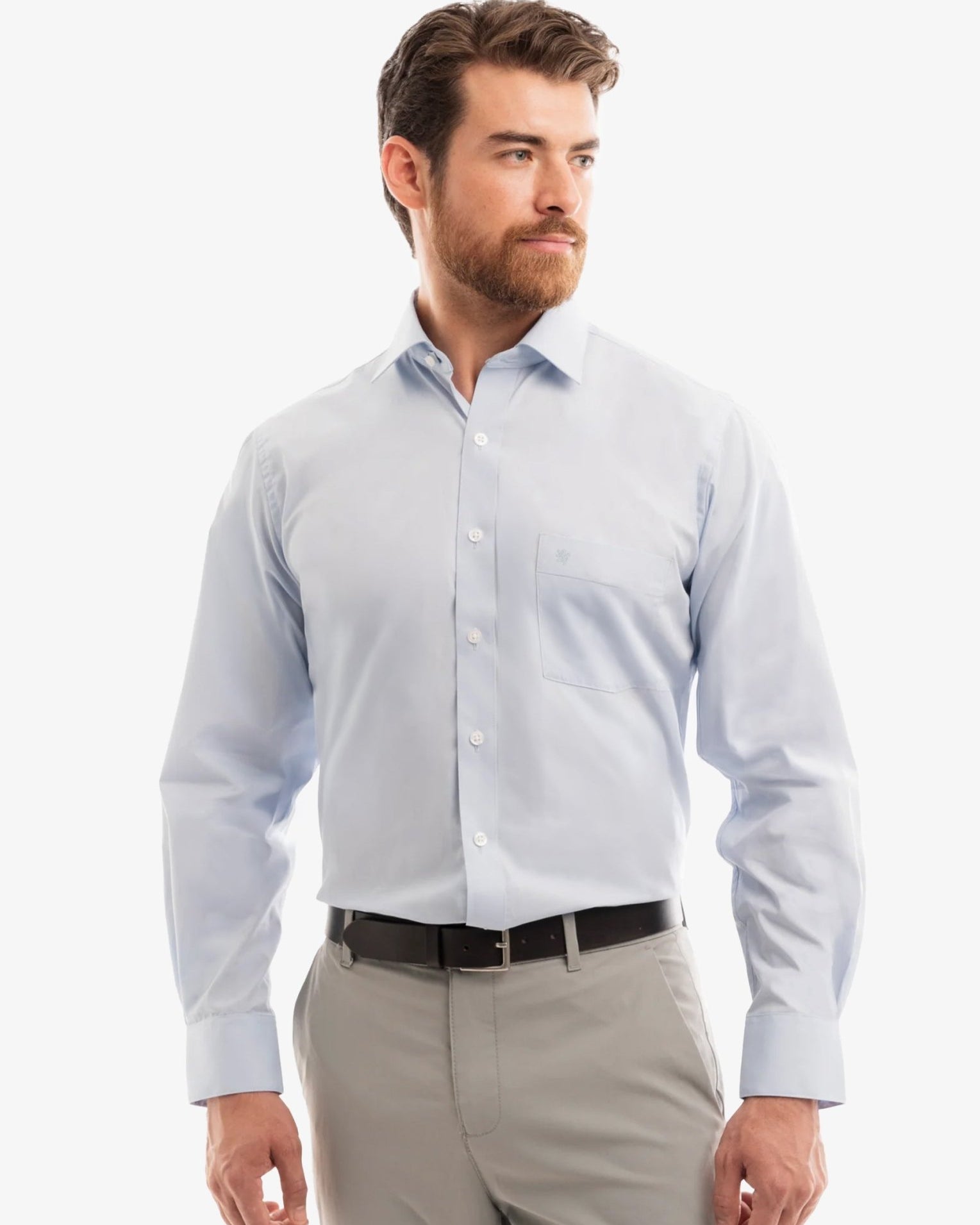 Manchester Camisa de Vestir - Cuello Ajustable con Bolsillo - Manchester