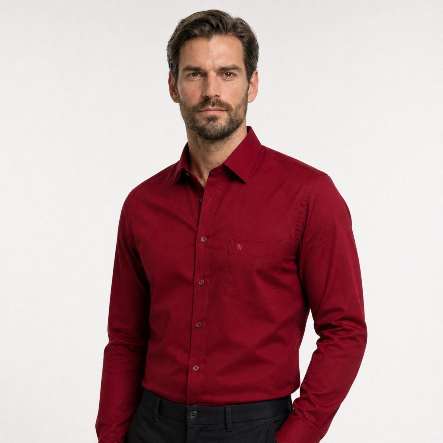 Manchester Camisa de Vestir - Cuello Ajustable con Bolsillo - Manchester
