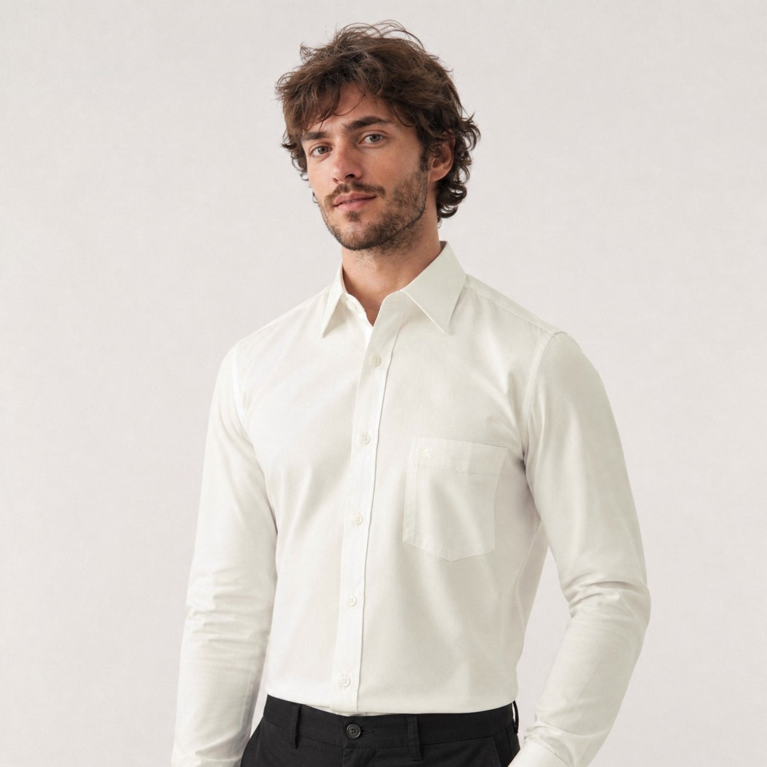 Manchester Camisa de Vestir - Cuello Ajustable con Bolsillo - Manchester