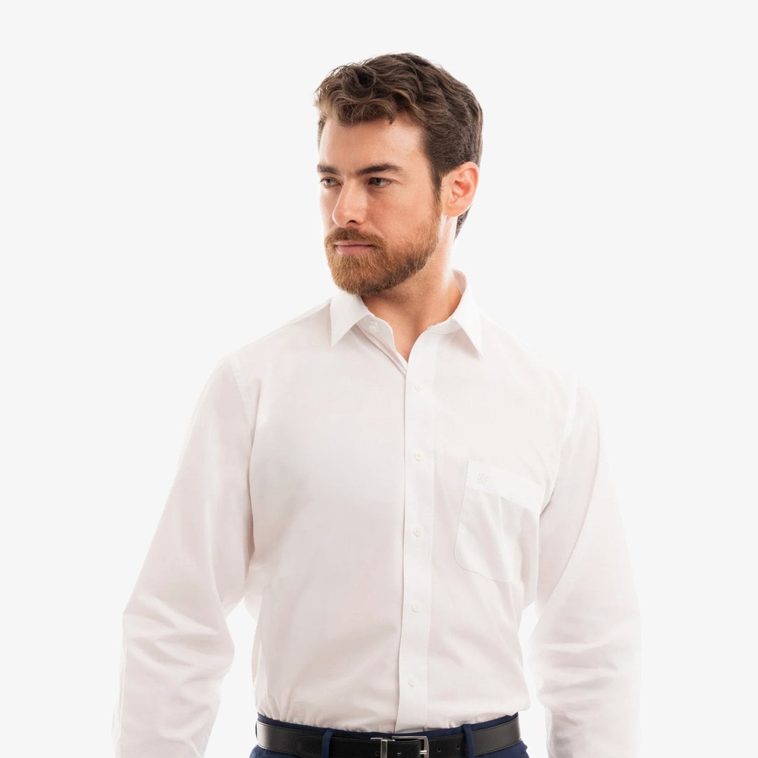 Manchester Camisa de Vestir - Cuello Ajustable con Bolsillo - Manchester