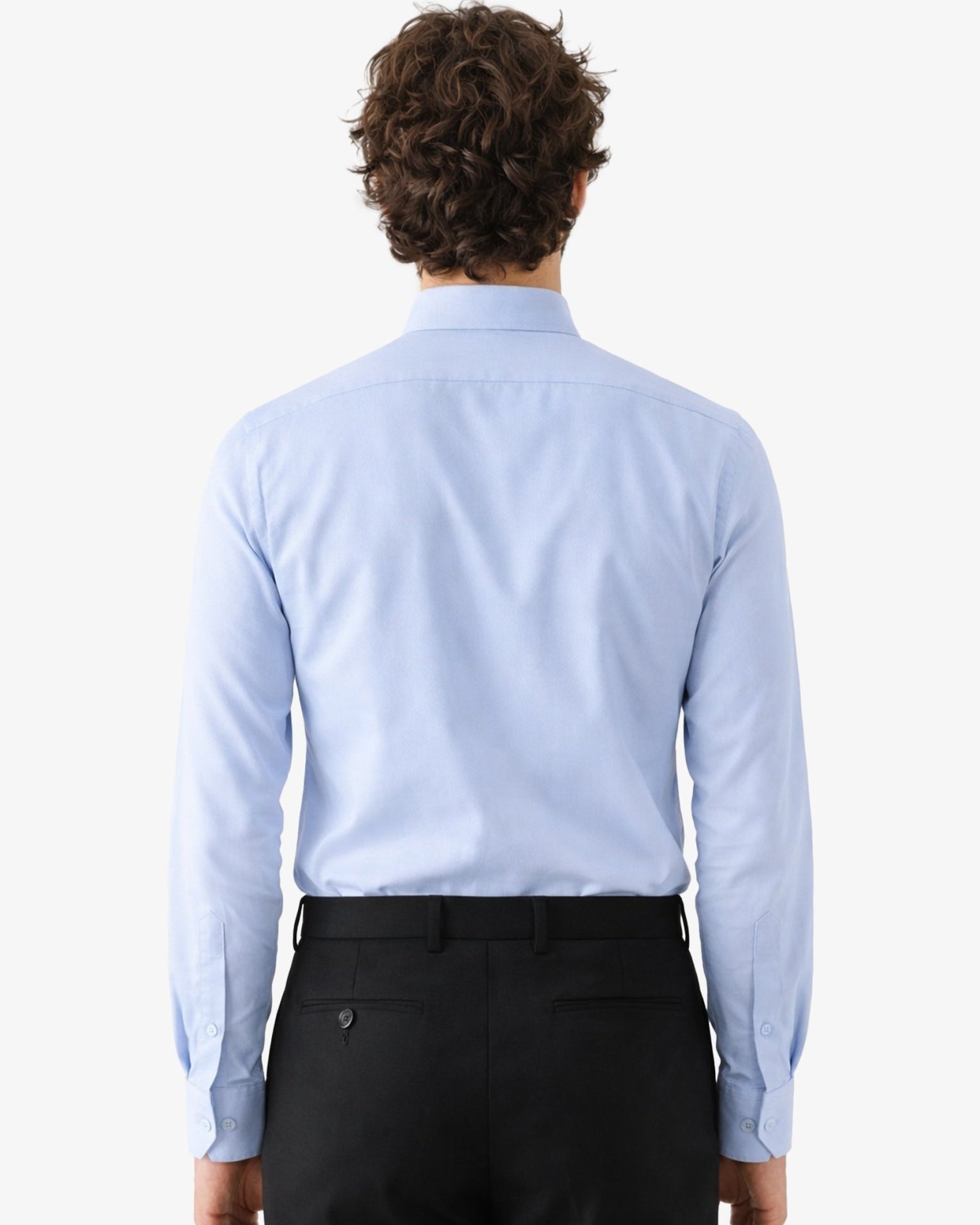 Manchester Camisa de Vestir Cuello Mao color azul para hombre