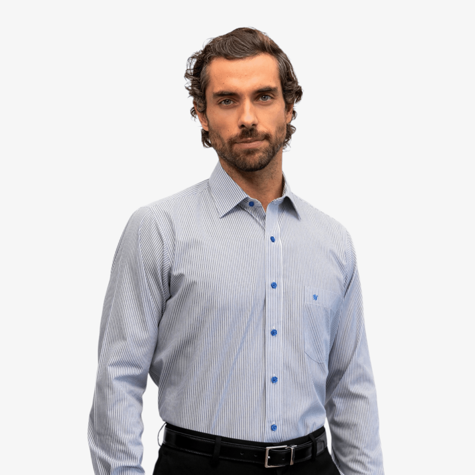Manchester Camisa de Vestir de Rayas Finas Regular Fit - Manchester