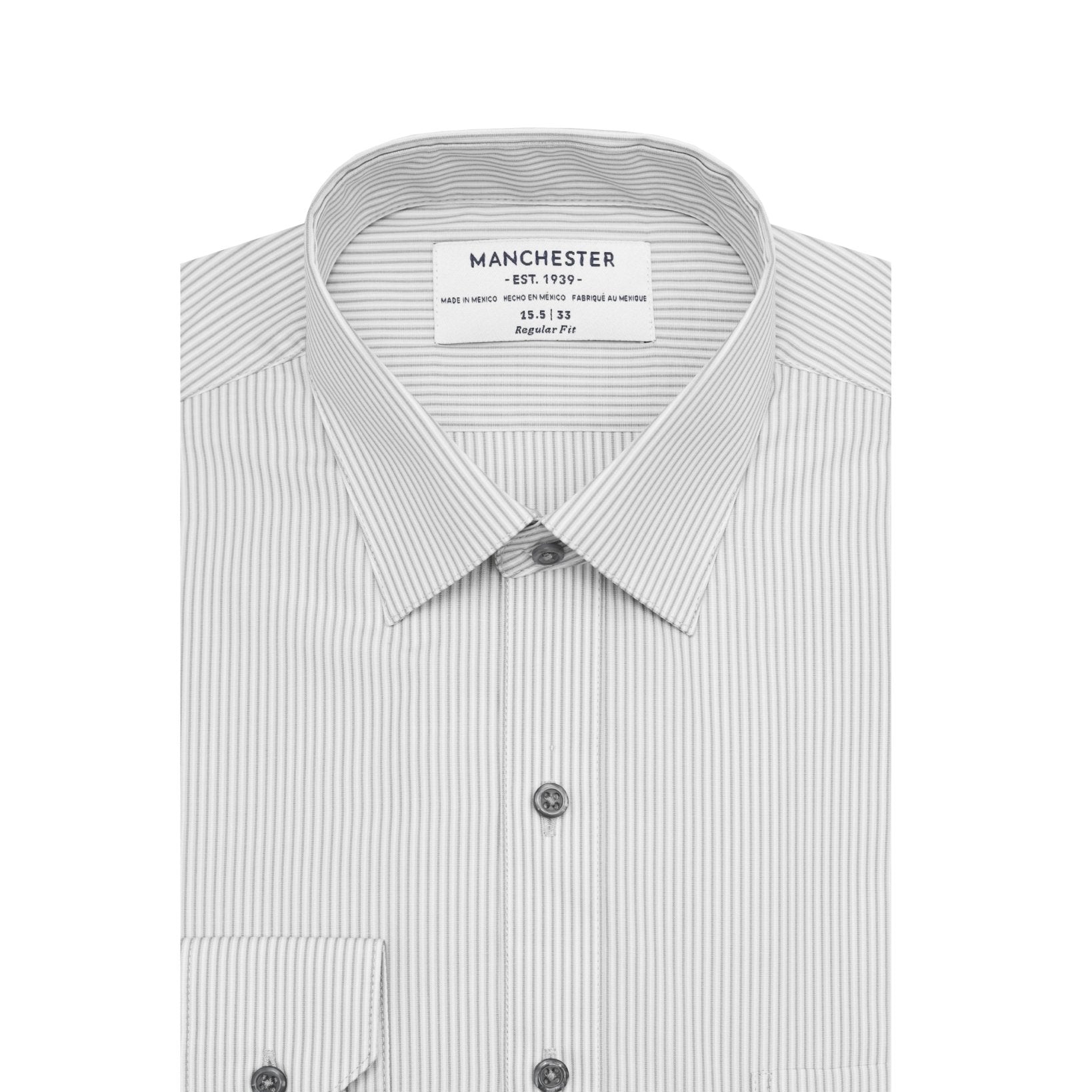 Manchester Camisa de Vestir de Rayas Finas Regular Fit - Manchester