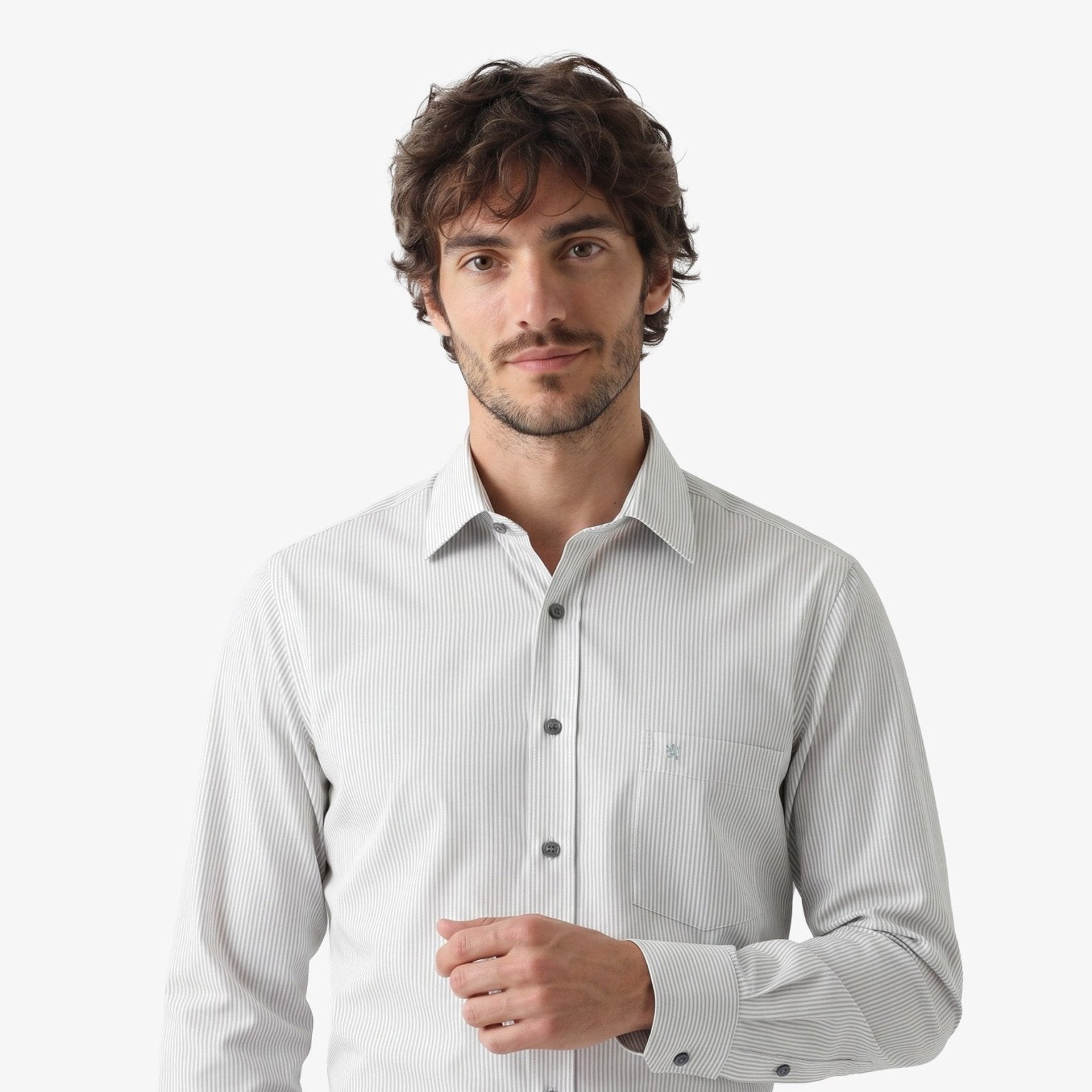 Manchester Camisa de Vestir de Rayas Finas Regular Fit - Manchester