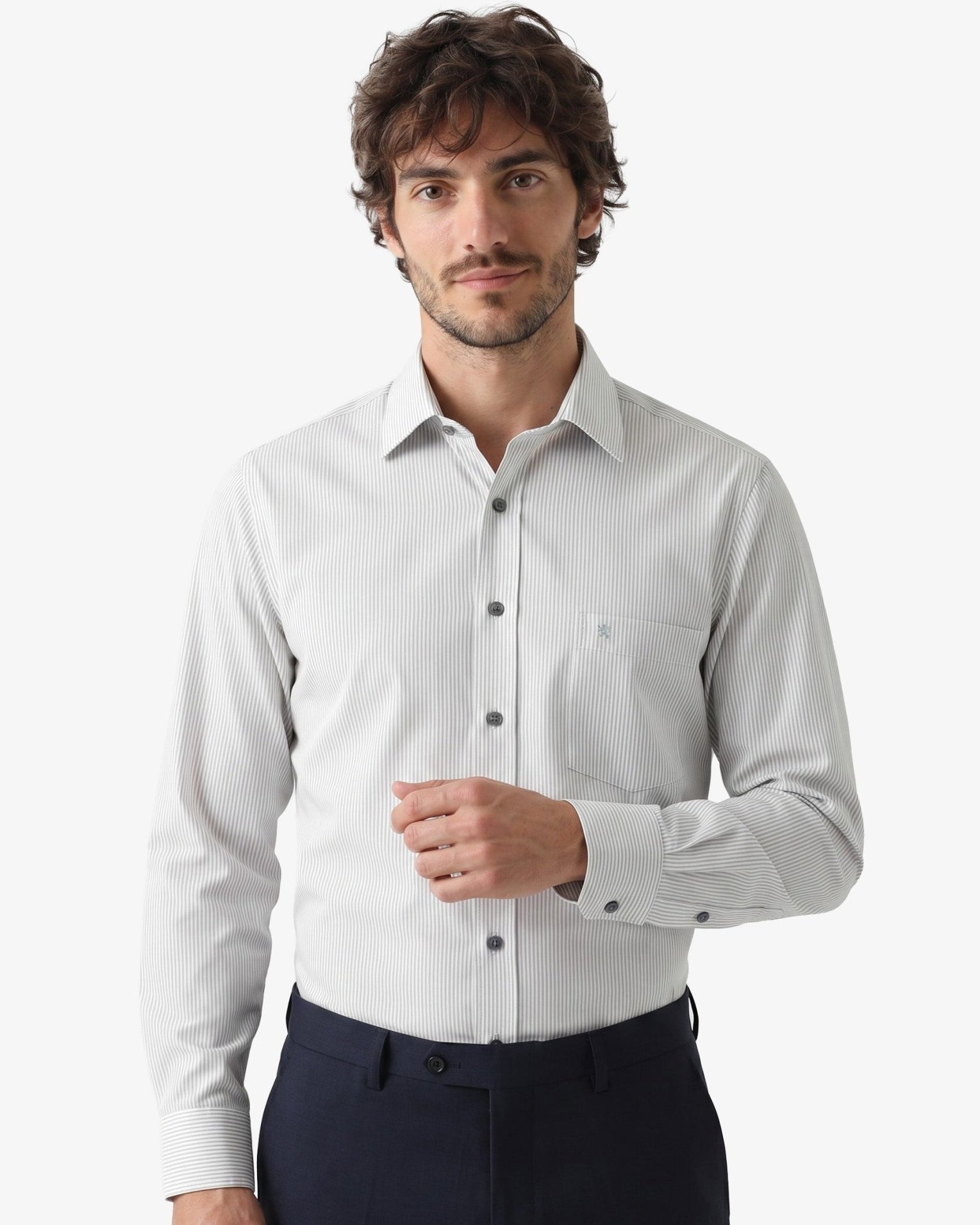 Manchester Camisa de Vestir de Rayas Finas Regular Fit - Manchester