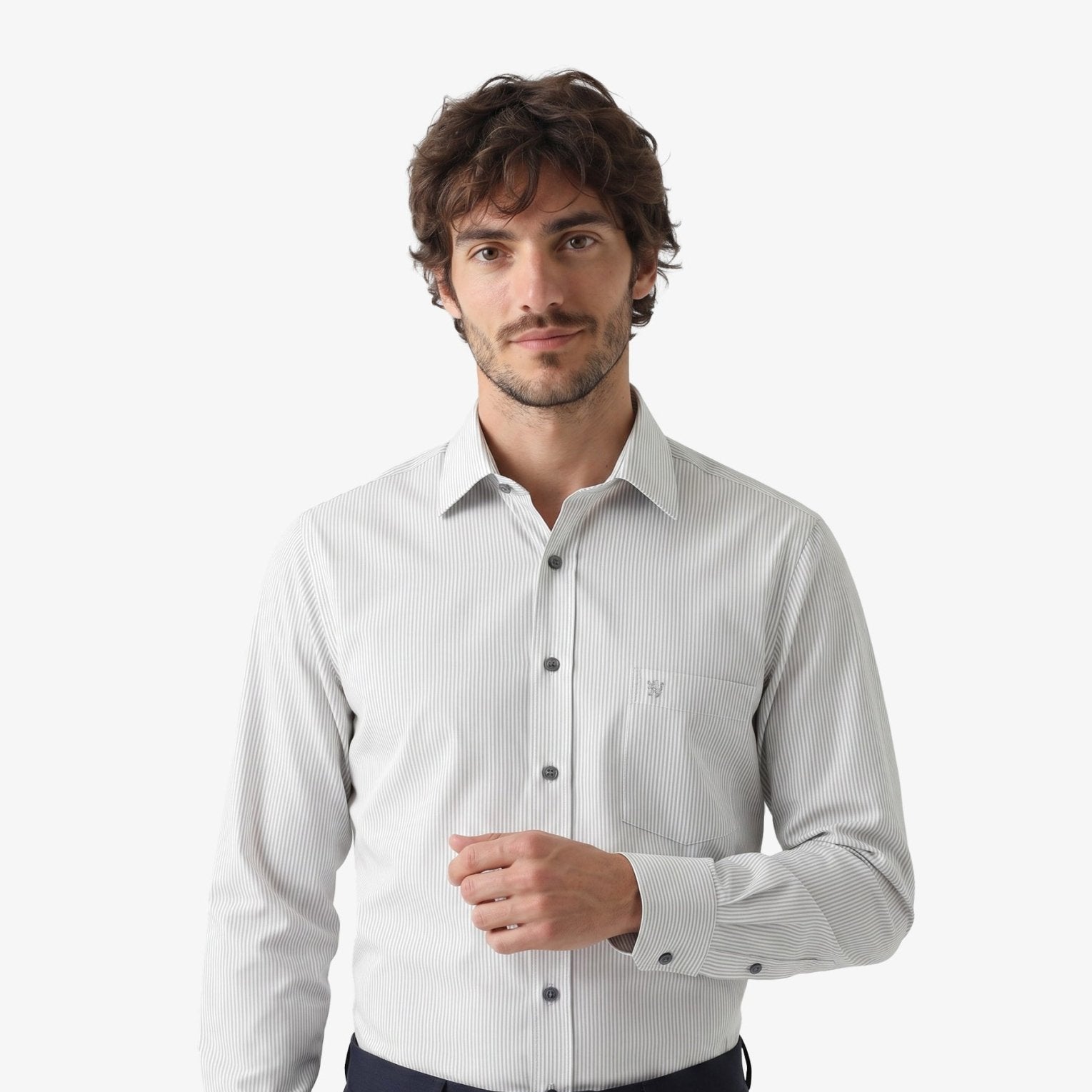 Manchester Camisa de Vestir de Rayas Finas Regular Fit - Manchester