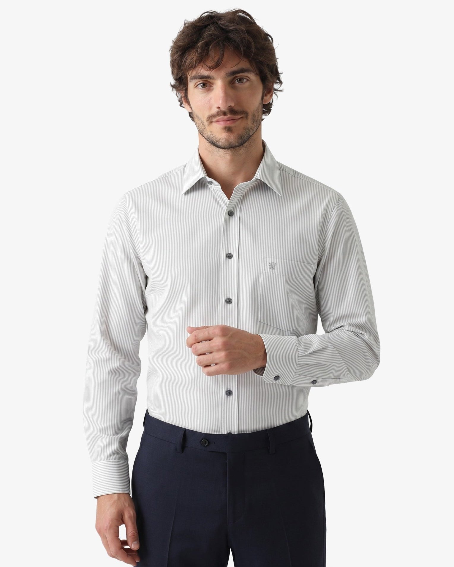 Manchester Camisa de Vestir de Rayas Finas Regular Fit - Manchester