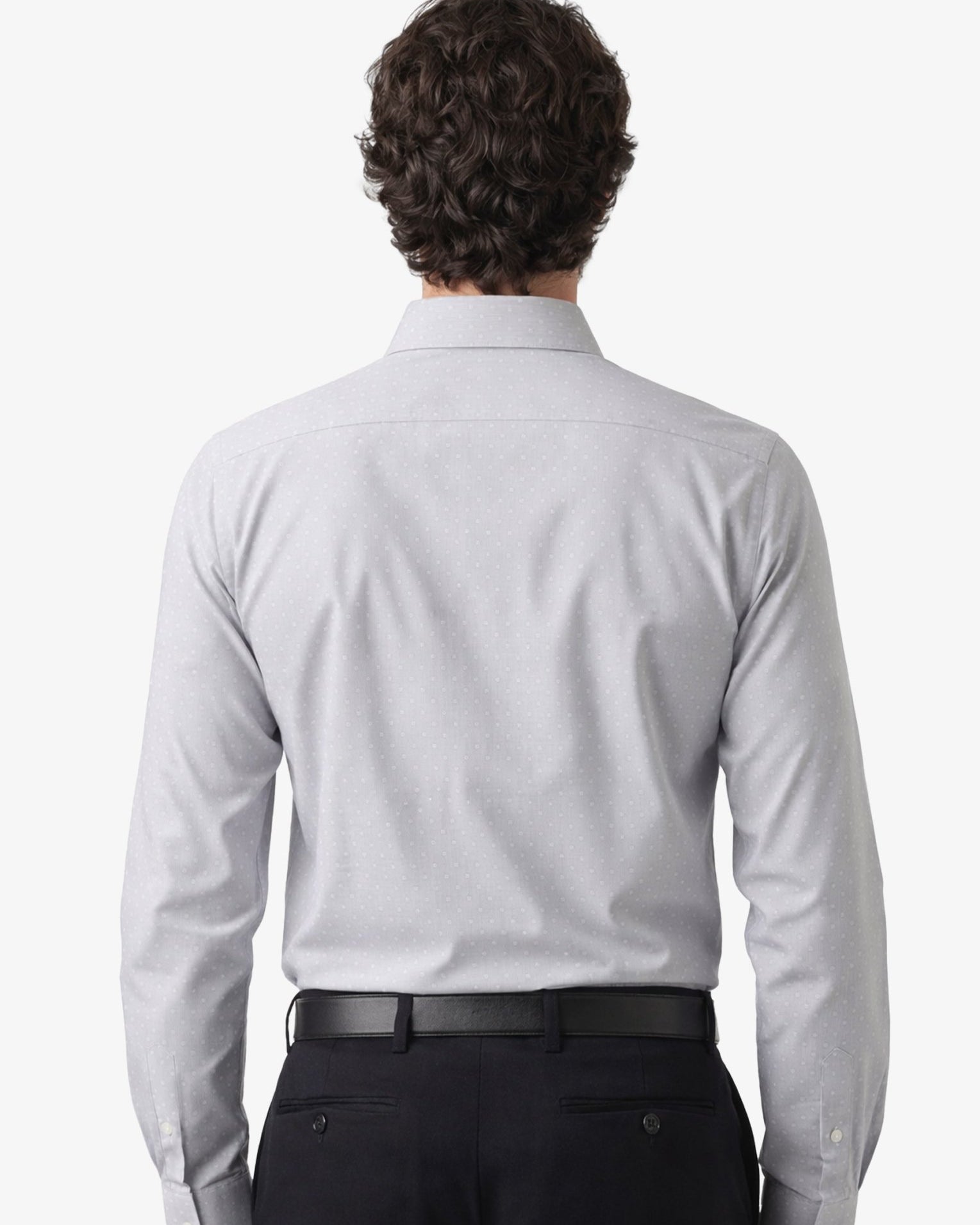 Manchester Camisa de Vestir Elite Patrón Sutil 100% Algodón Manga Larga color negro para hombre