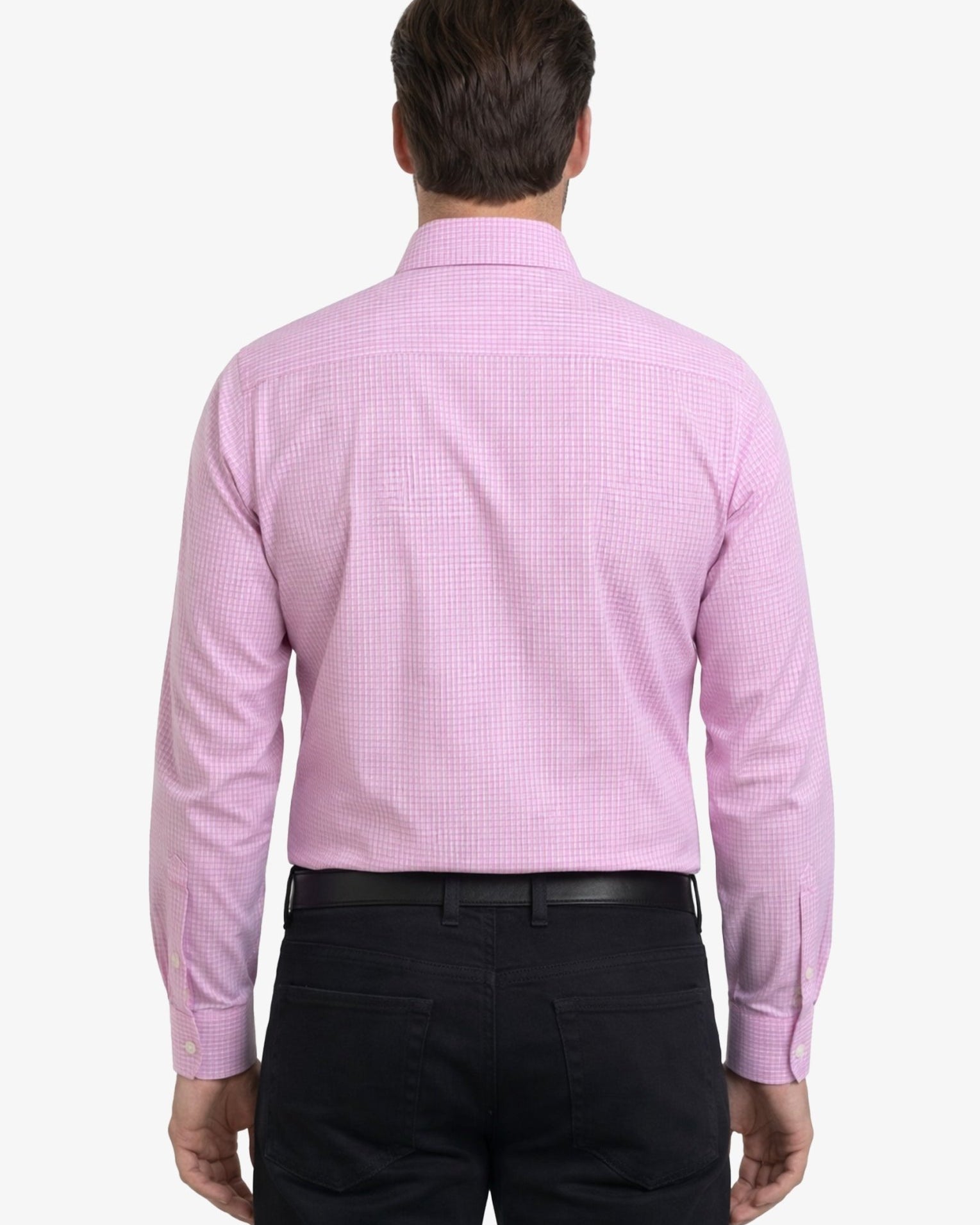 Manchester Camisa de Vestir en Algodón Puro: Regular Fit, Cuello Roma y Puño Ejecutivo color piñon para hombre
