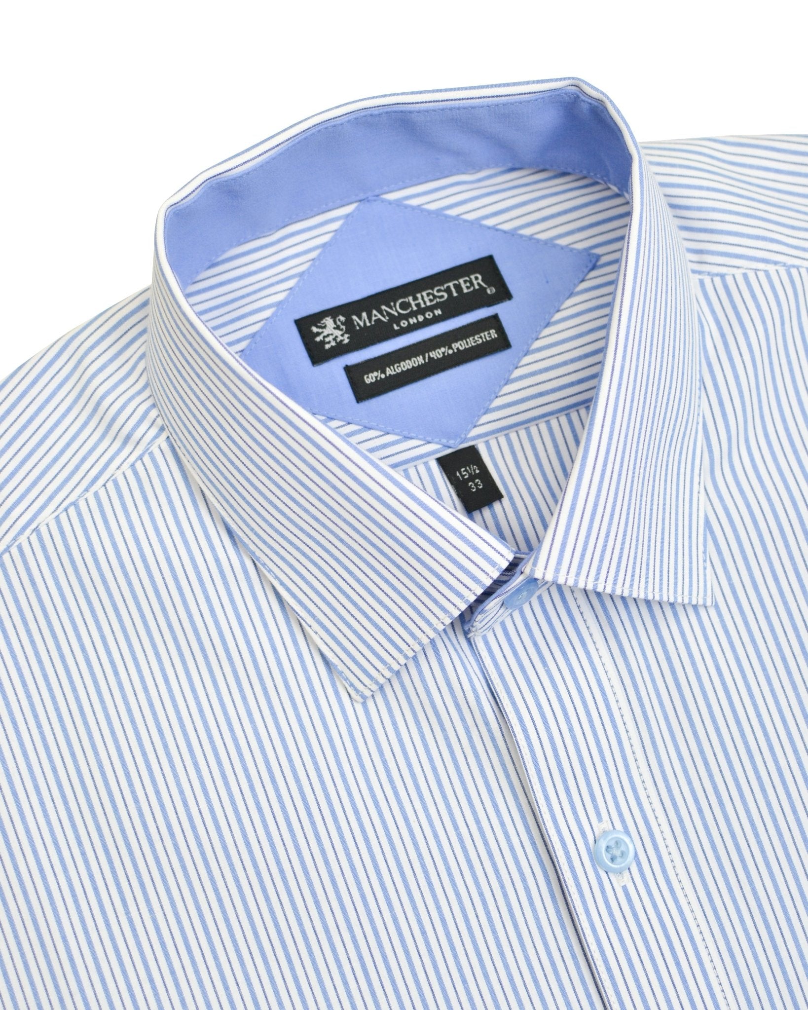 Manchester Camisa de Vestir Estampado de Líneas color azul para hombre