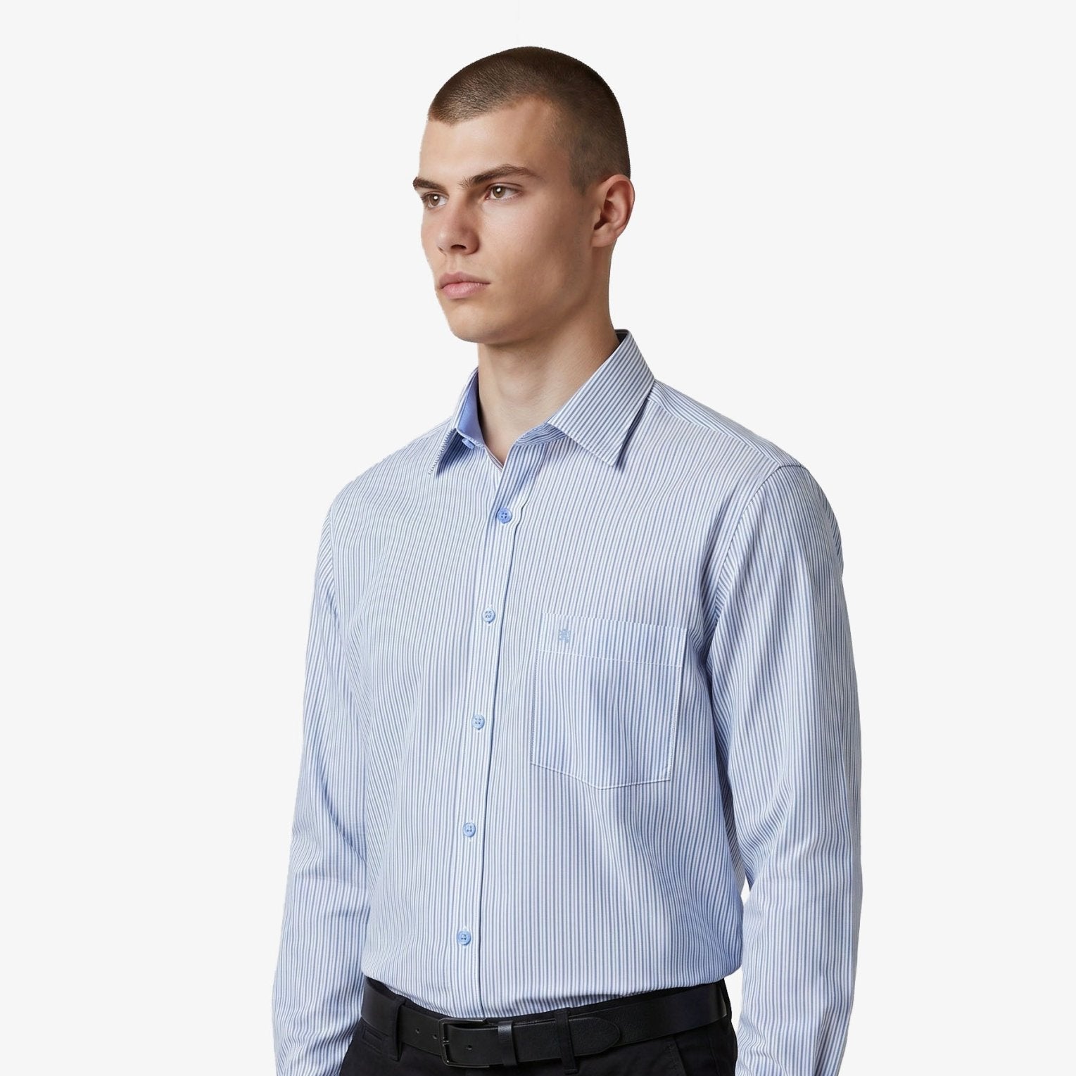 Manchester Camisa de Vestir Estampado de Líneas color azul para hombre