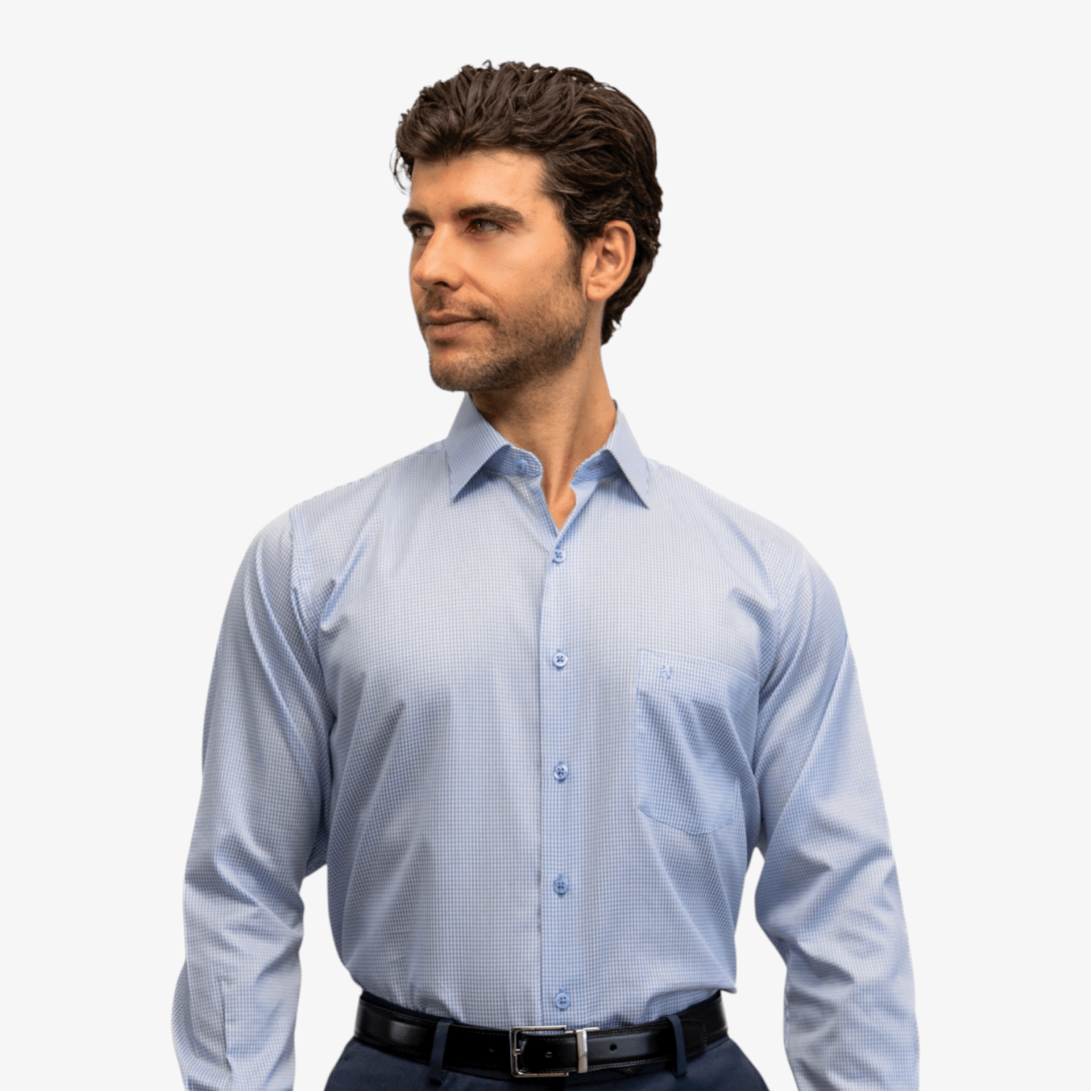 Manchester Camisa de Vestir Formal Minimalista de Cuadrícula Fina - Manchester