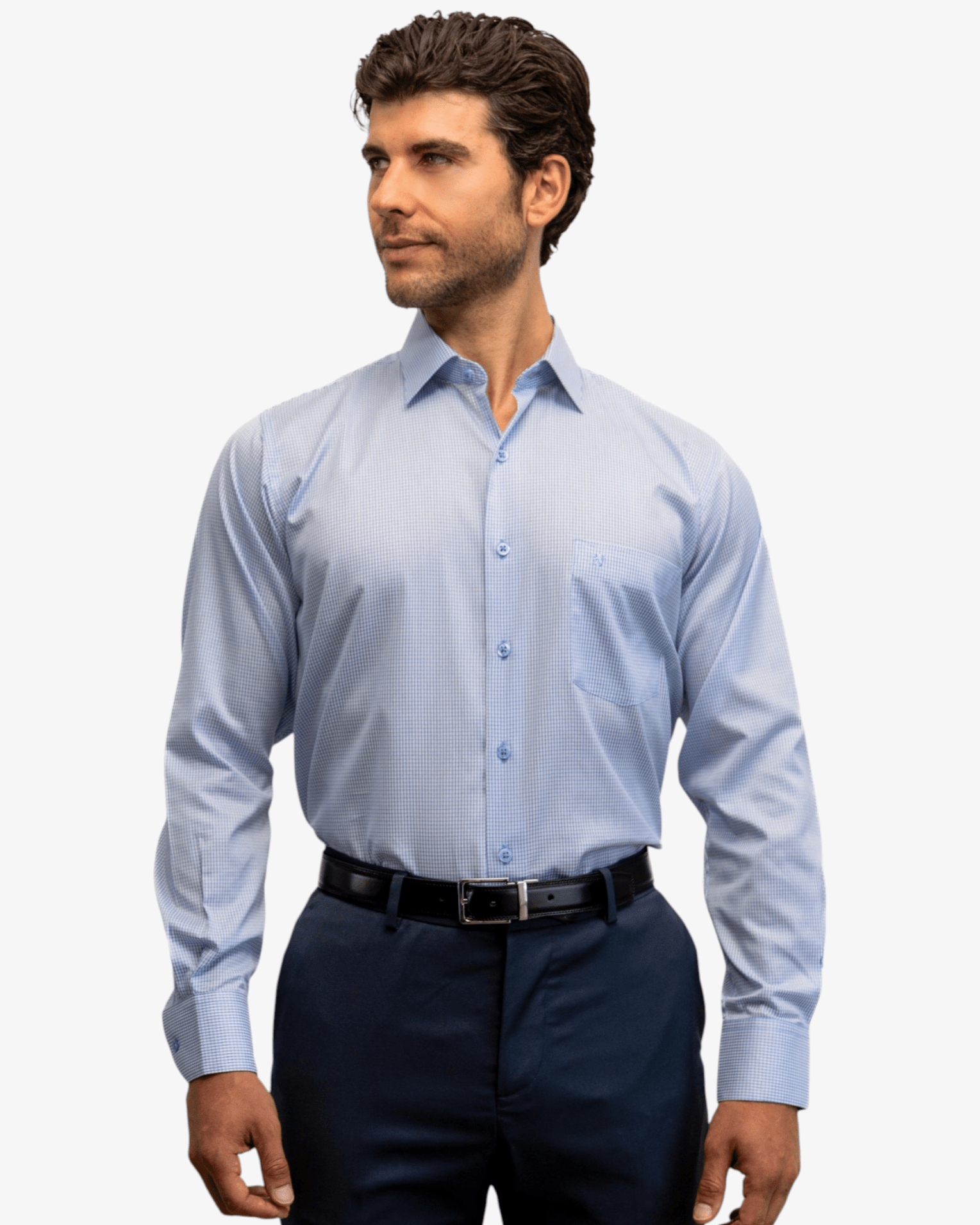 Manchester Camisa de Vestir Formal Minimalista de Cuadrícula Fina - Manchester