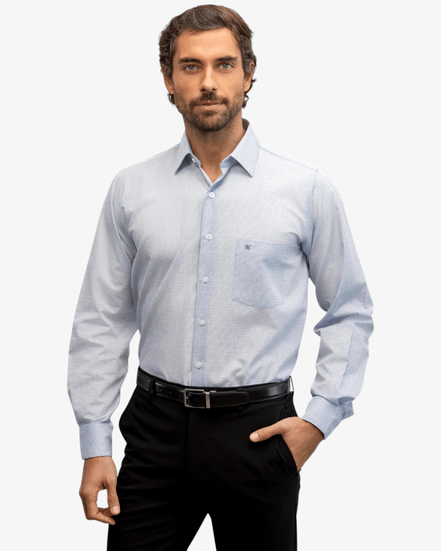 Manchester Camisa de Vestir Formal Minimalista de Textura Geométrica - Manchester
