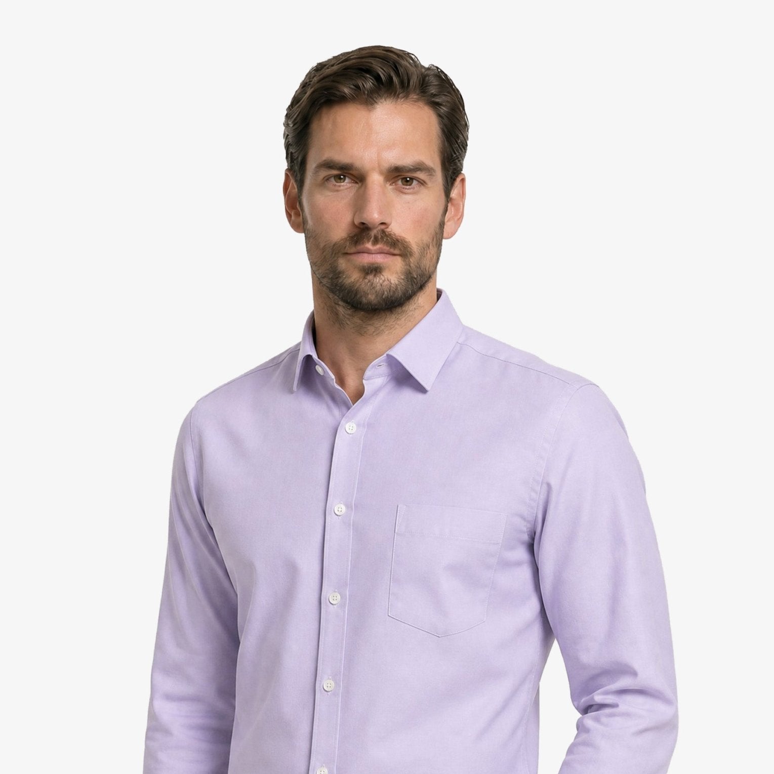 Manchester Camisa de Vestir Lisa Algodón y Poliéster color purpura para hombre