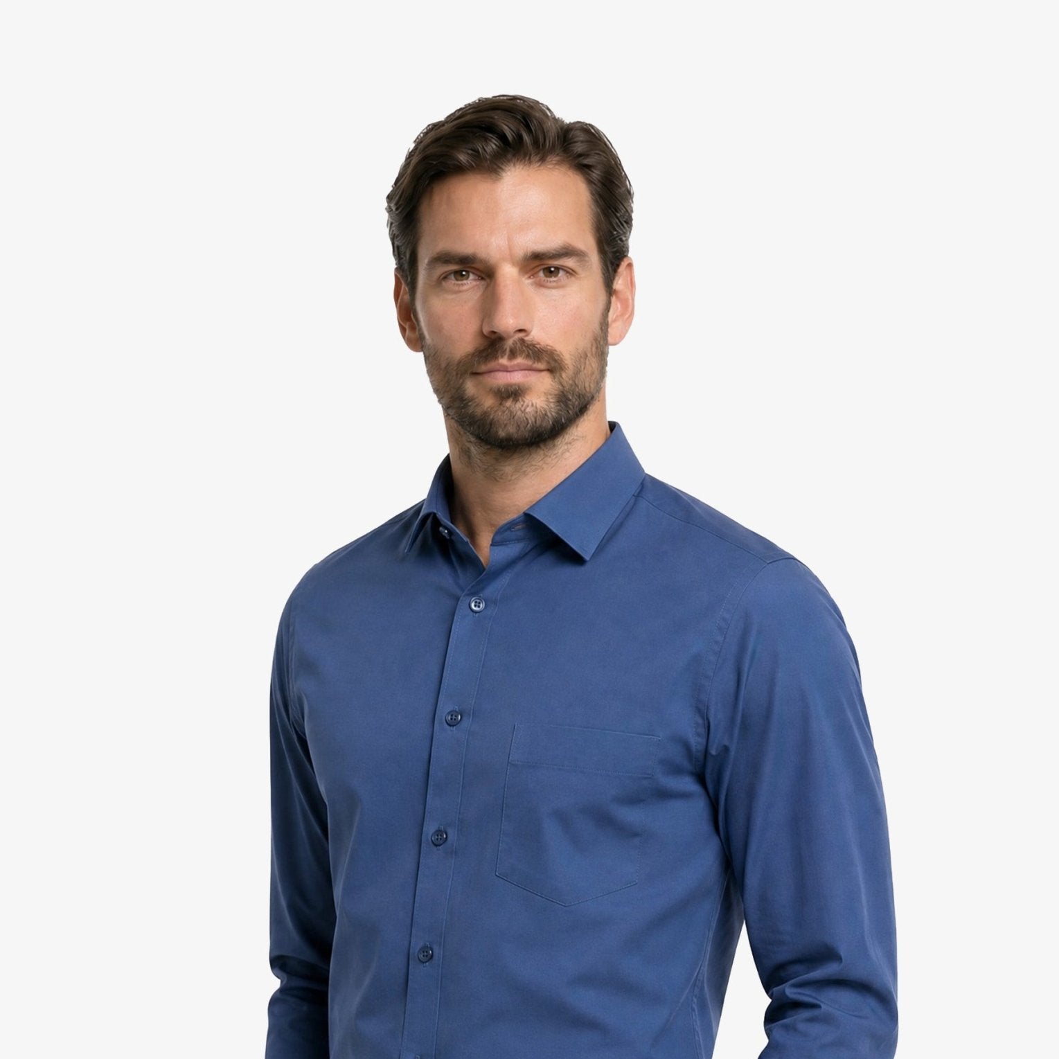 Manchester Camisa de Vestir Lisa Algodón y Poliéster color pizarra para hombre