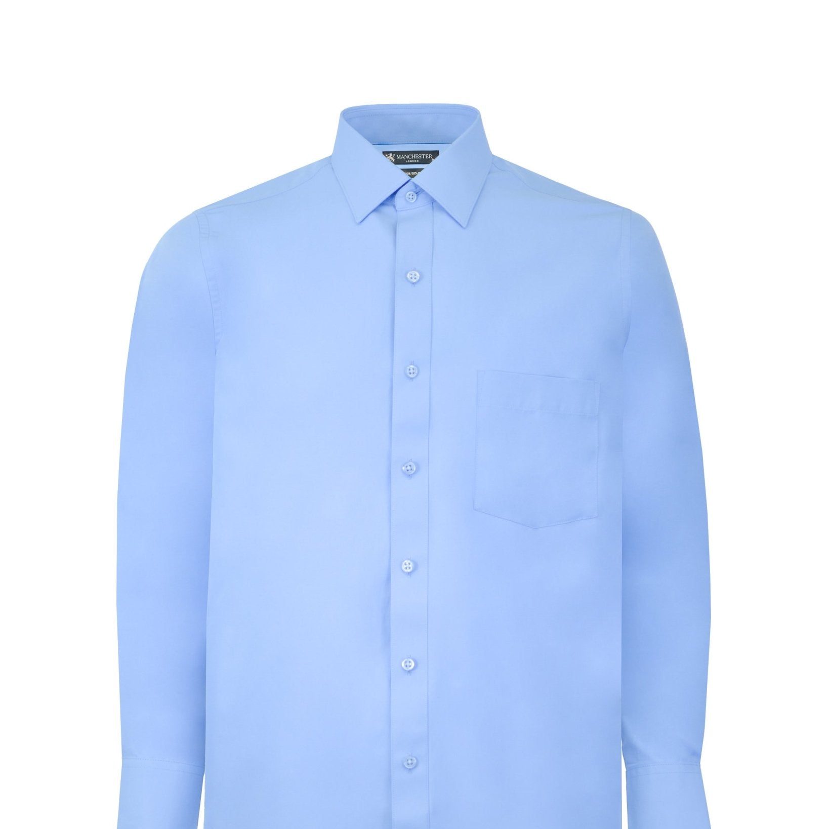 Manchester Camisa de Vestir Lisa Algodón y Poliéster Manga Larga - Manchester
