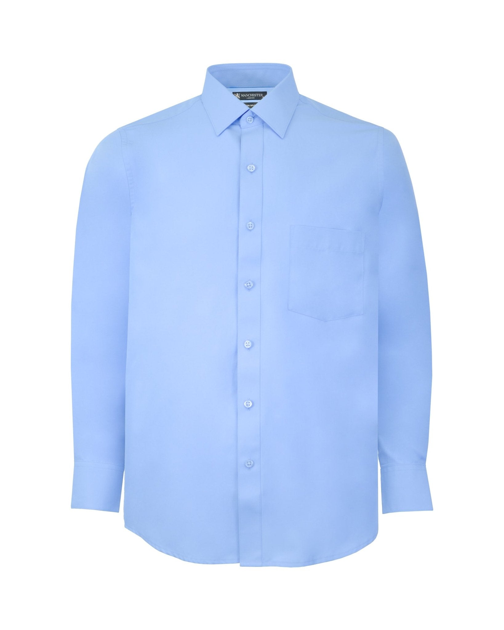 Manchester Camisa de Vestir Lisa Algodón y Poliéster Manga Larga - Manchester