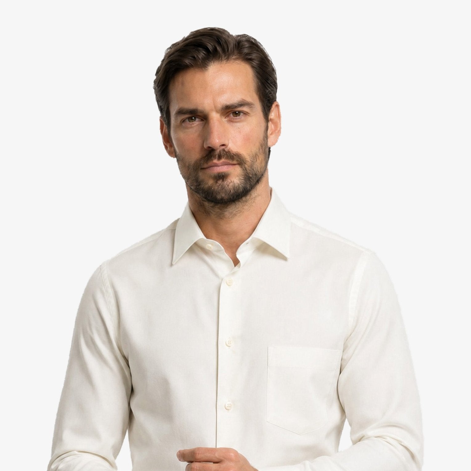 Manchester Camisa de Vestir Lisa Algodón y Poliéster Manga Larga color azul para hombre