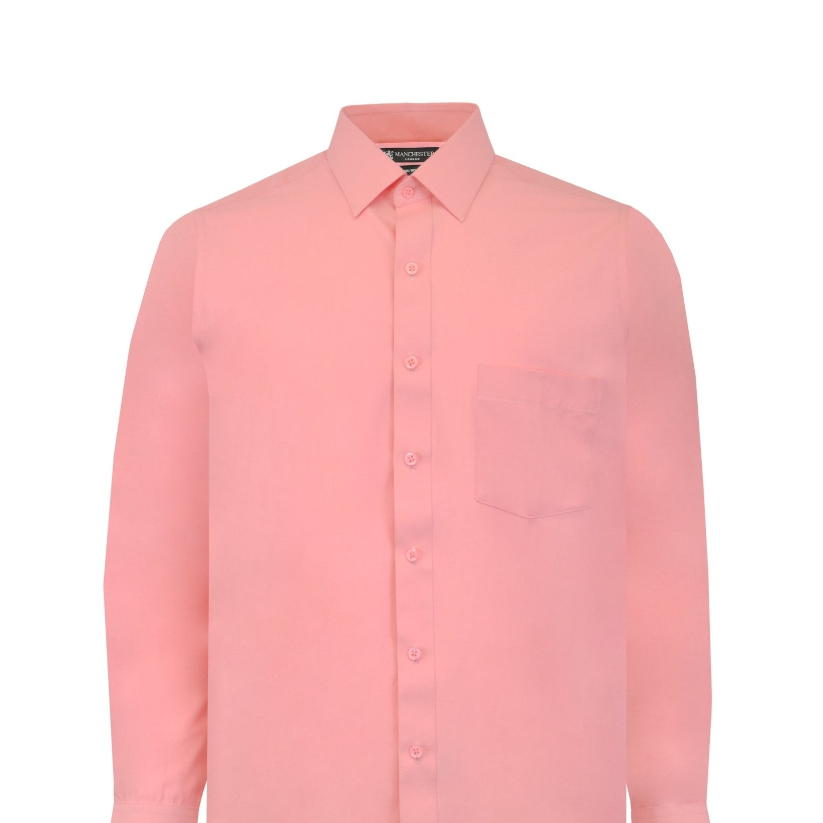 Manchester Camisa de Vestir Lisa Algodón y Poliéster Manga Larga - Manchester