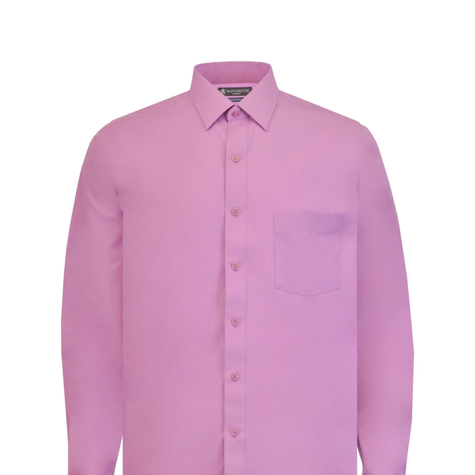 Manchester Camisa de Vestir Lisa Algodón y Poliéster Manga Larga - Manchester