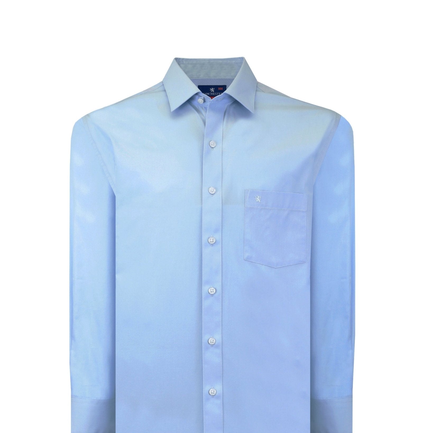 Manchester Camisa de Vestir Lisa Big and Tall Algodón y Poliéster con Cuello Ajustable - Manchester