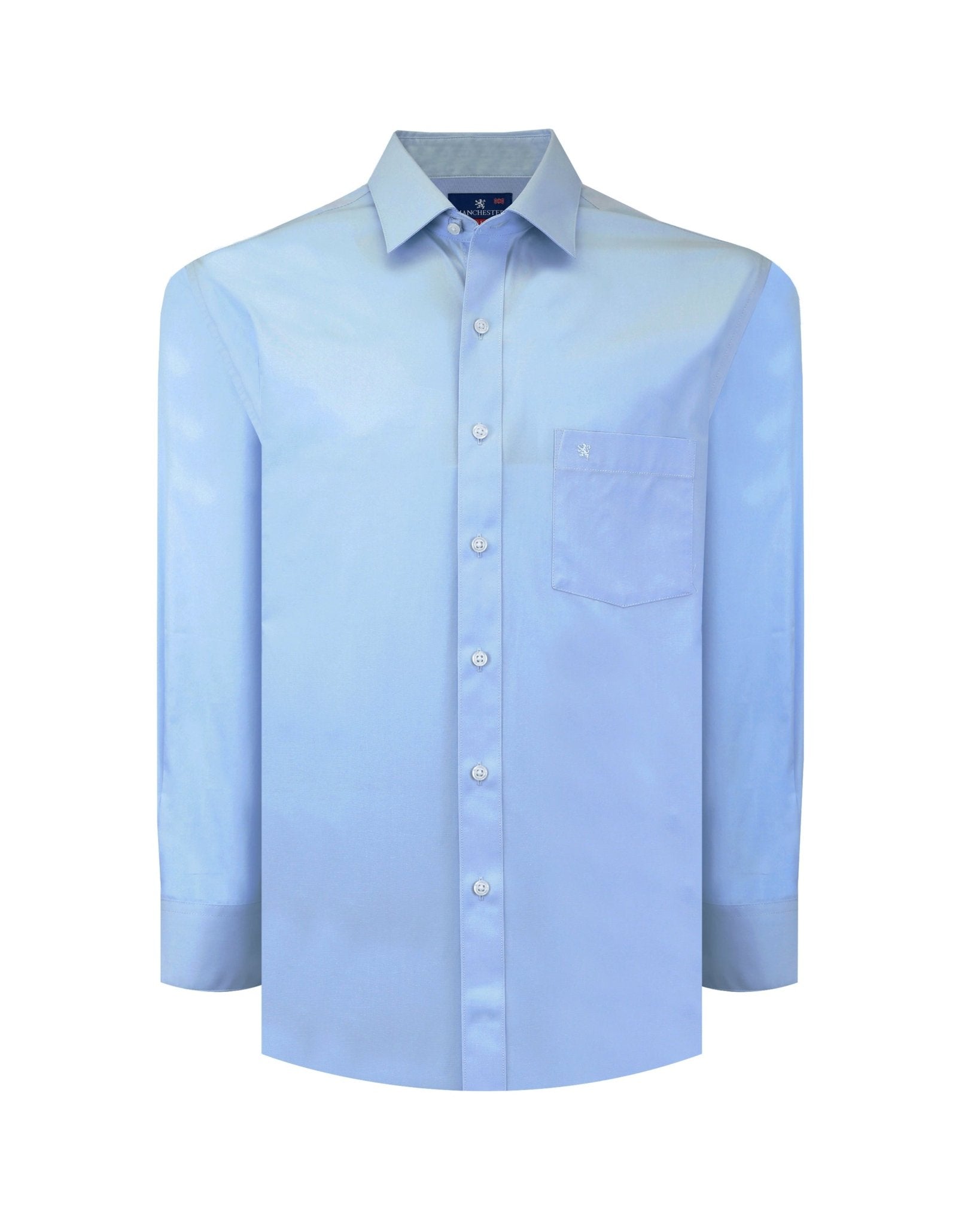 Manchester Camisa de Vestir Lisa Big and Tall Algodón y Poliéster con Cuello Ajustable - Manchester