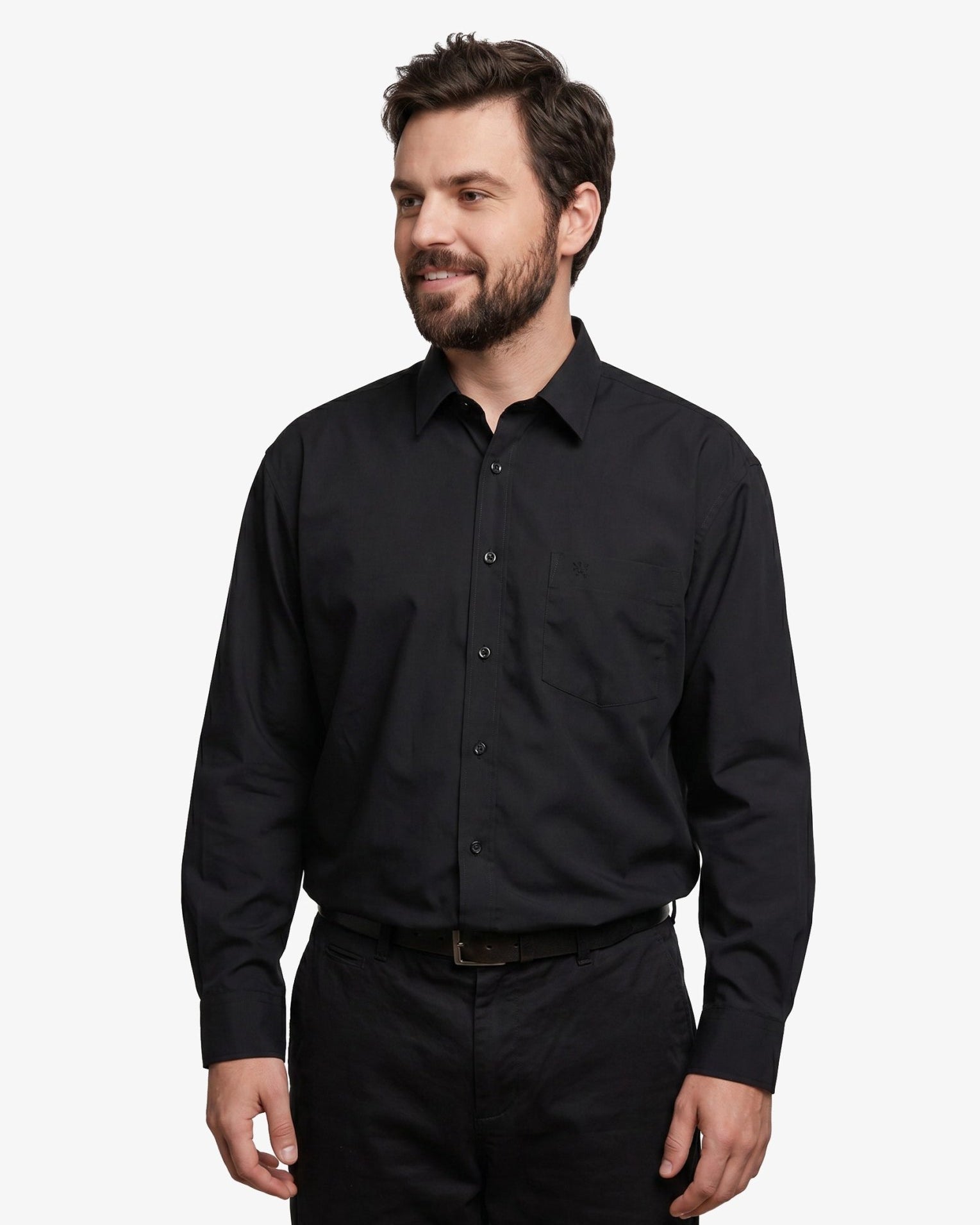 Manchester Camisa de Vestir Lisa Big and Tall Algodón y Poliéster con Cuello Ajustable - Manchester
