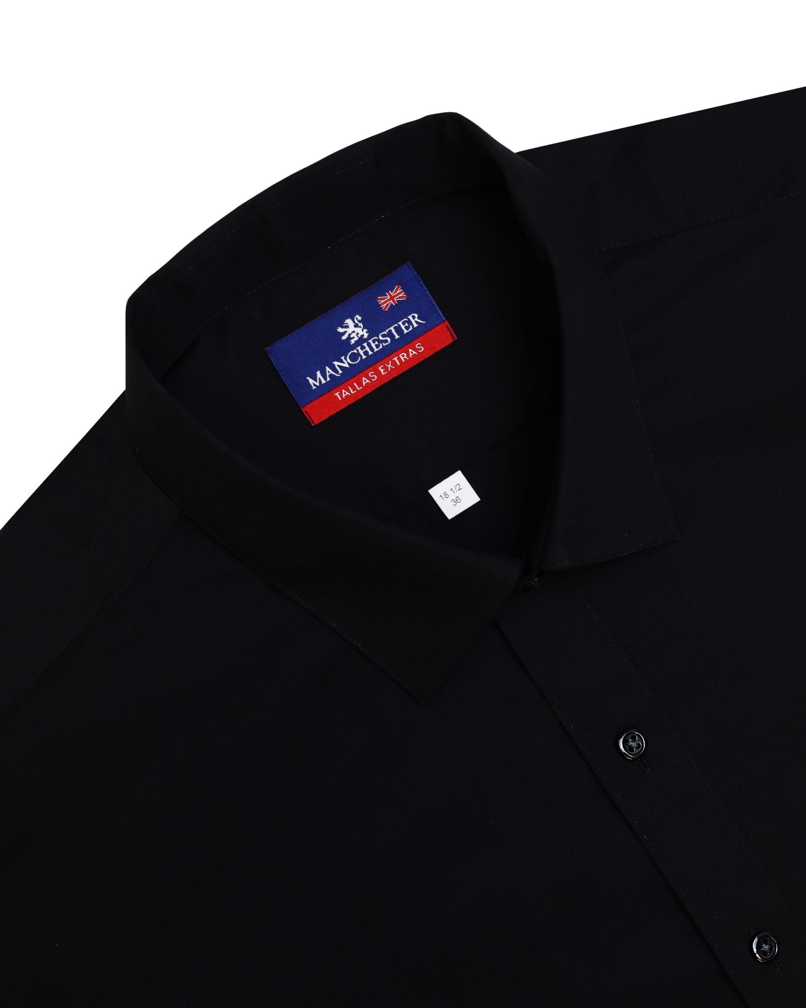 Manchester Camisa de Vestir Lisa Big and Tall Algodón y Poliéster con Cuello Ajustable - Manchester