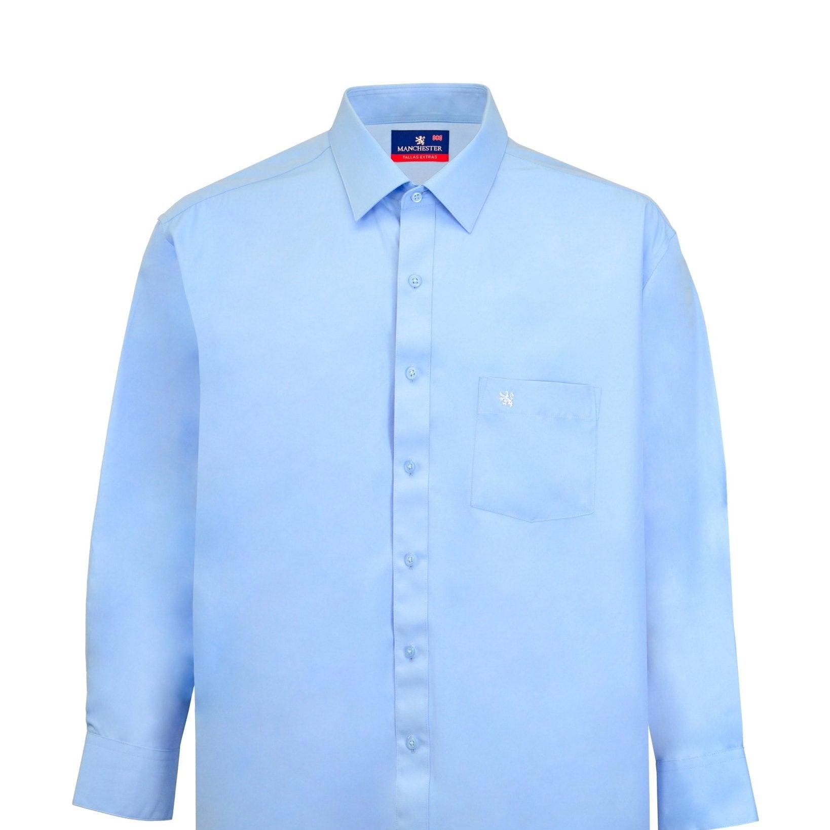 Manchester Camisa de Vestir Lisa Big and Tall Algodón y Poliéster Manga Larga - Manchester