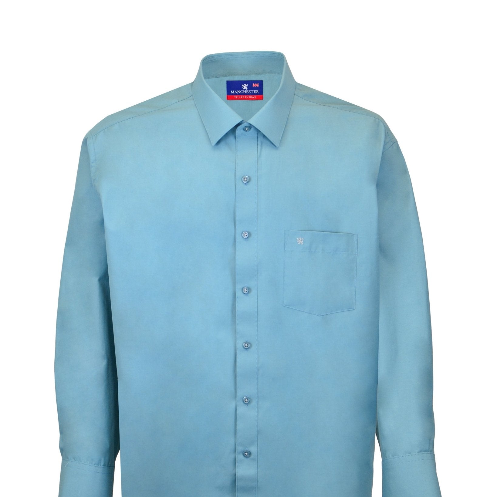 Manchester Camisa de Vestir Lisa Big and Tall Algodón y Poliéster Manga Larga - Manchester