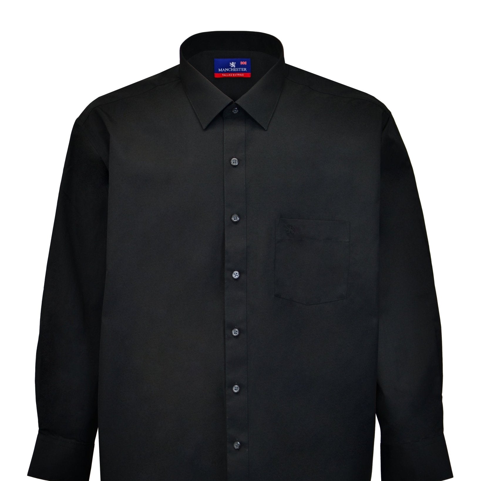 Manchester Camisa de Vestir Lisa Big and Tall Algodón y Poliéster Manga Larga - Manchester