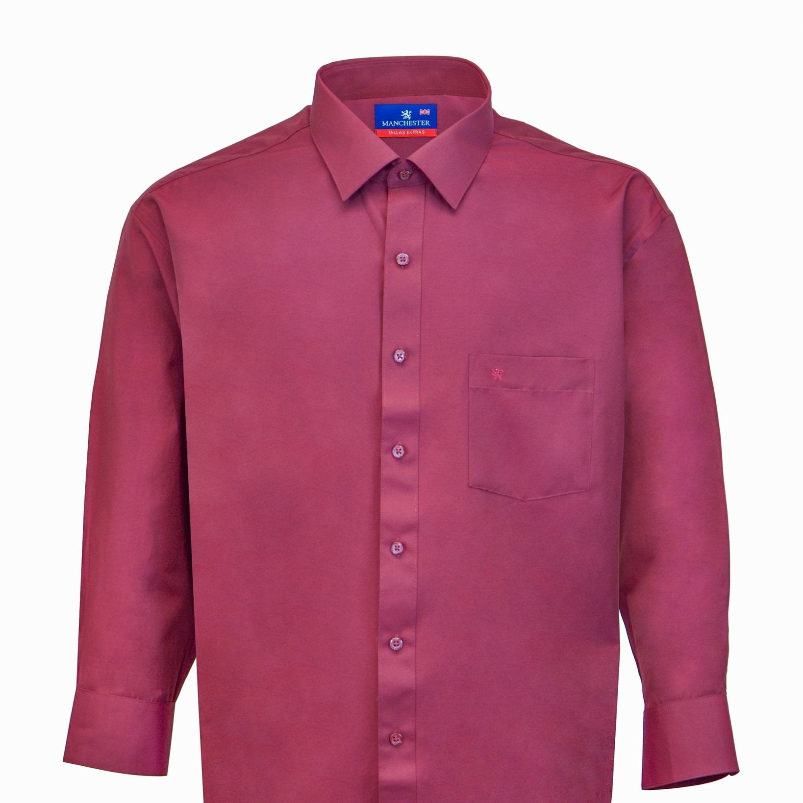 Manchester Camisa de Vestir Lisa Big and Tall Algodón y Poliéster Manga Larga - Manchester