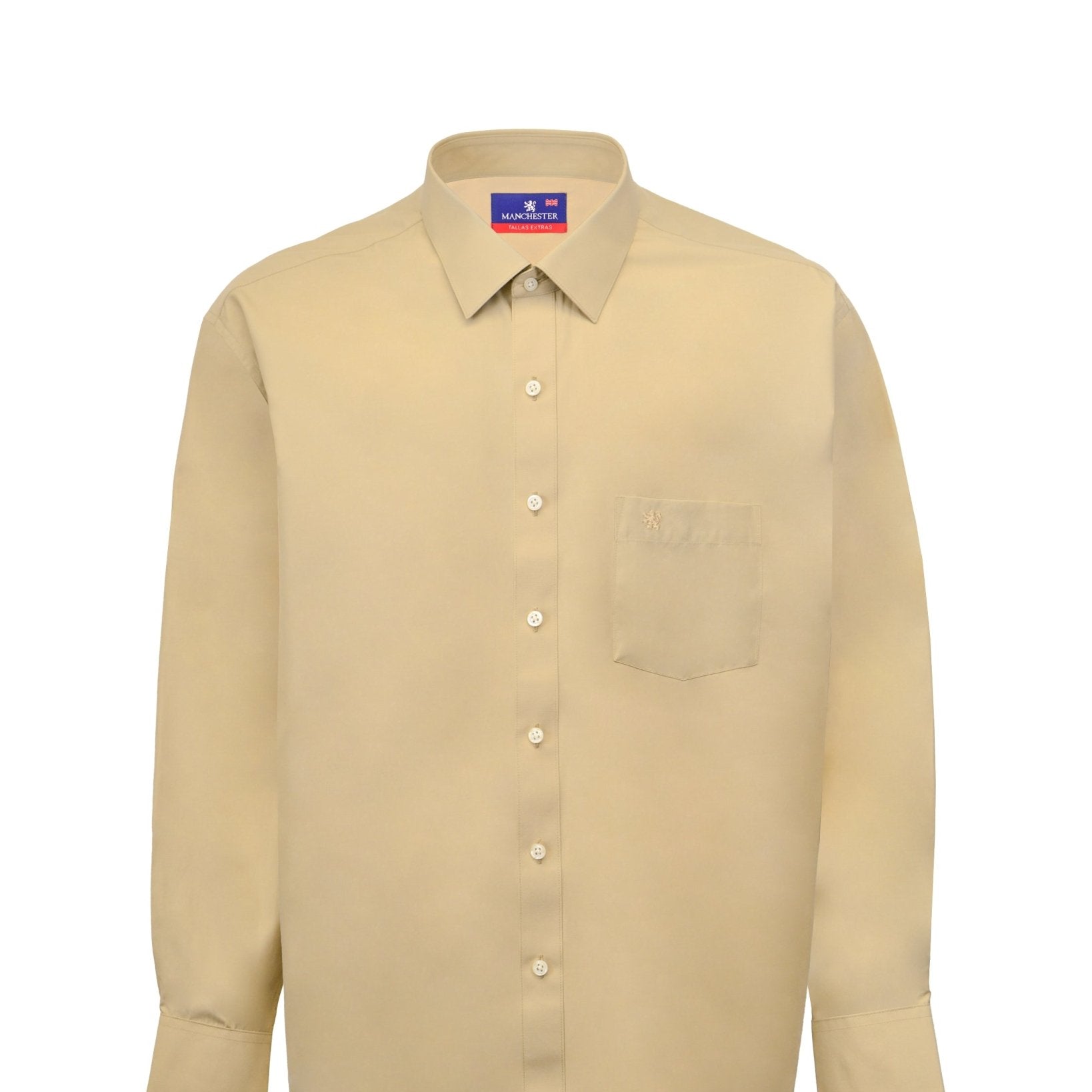 Manchester Camisa de Vestir Lisa Big and Tall - Manga Larga - Manchester