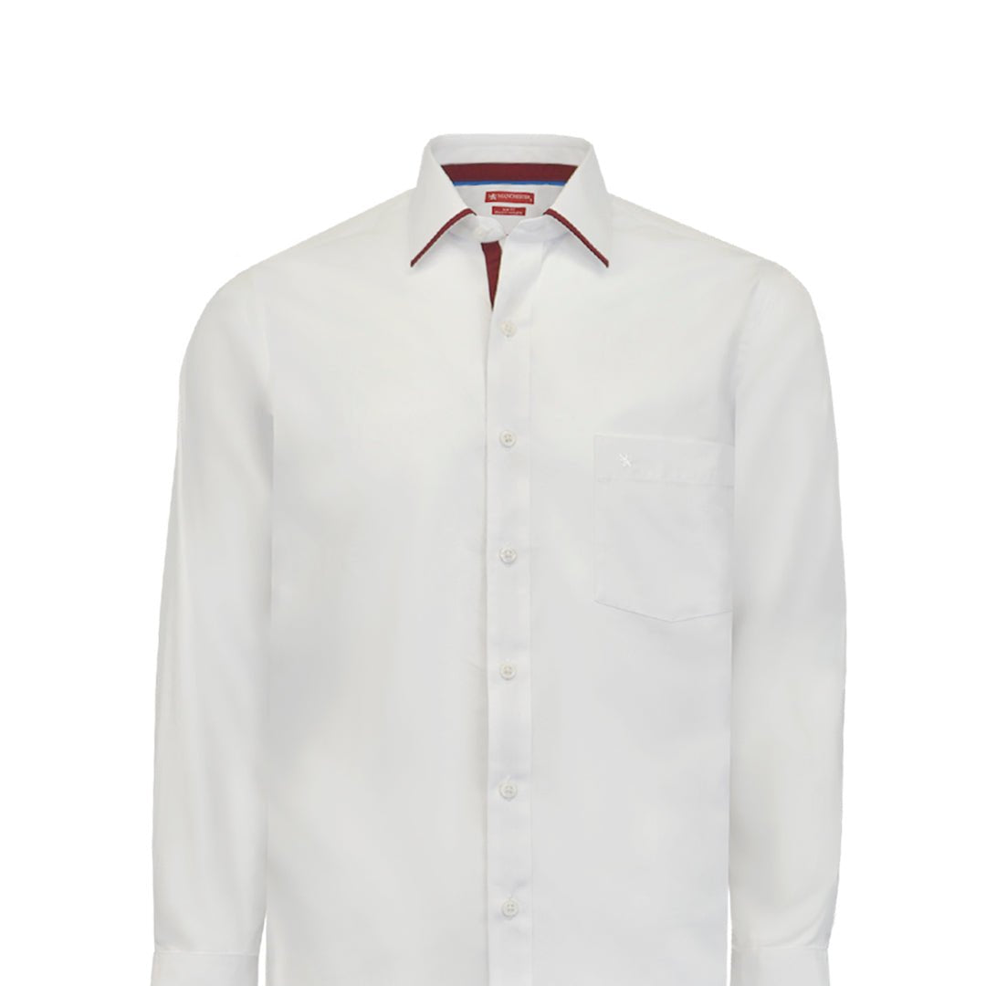 Manchester Camisa de Vestir Lisa Corte Slim Fit Cuello Roma - Manchester