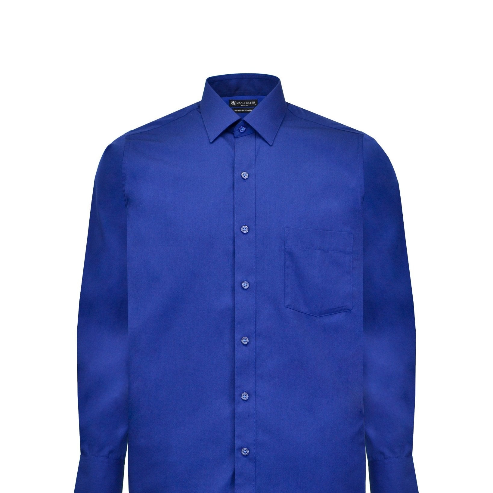 Manchester Camisa de Vestir Lisa Poliéster y Algodón Manga Larga - Manchester