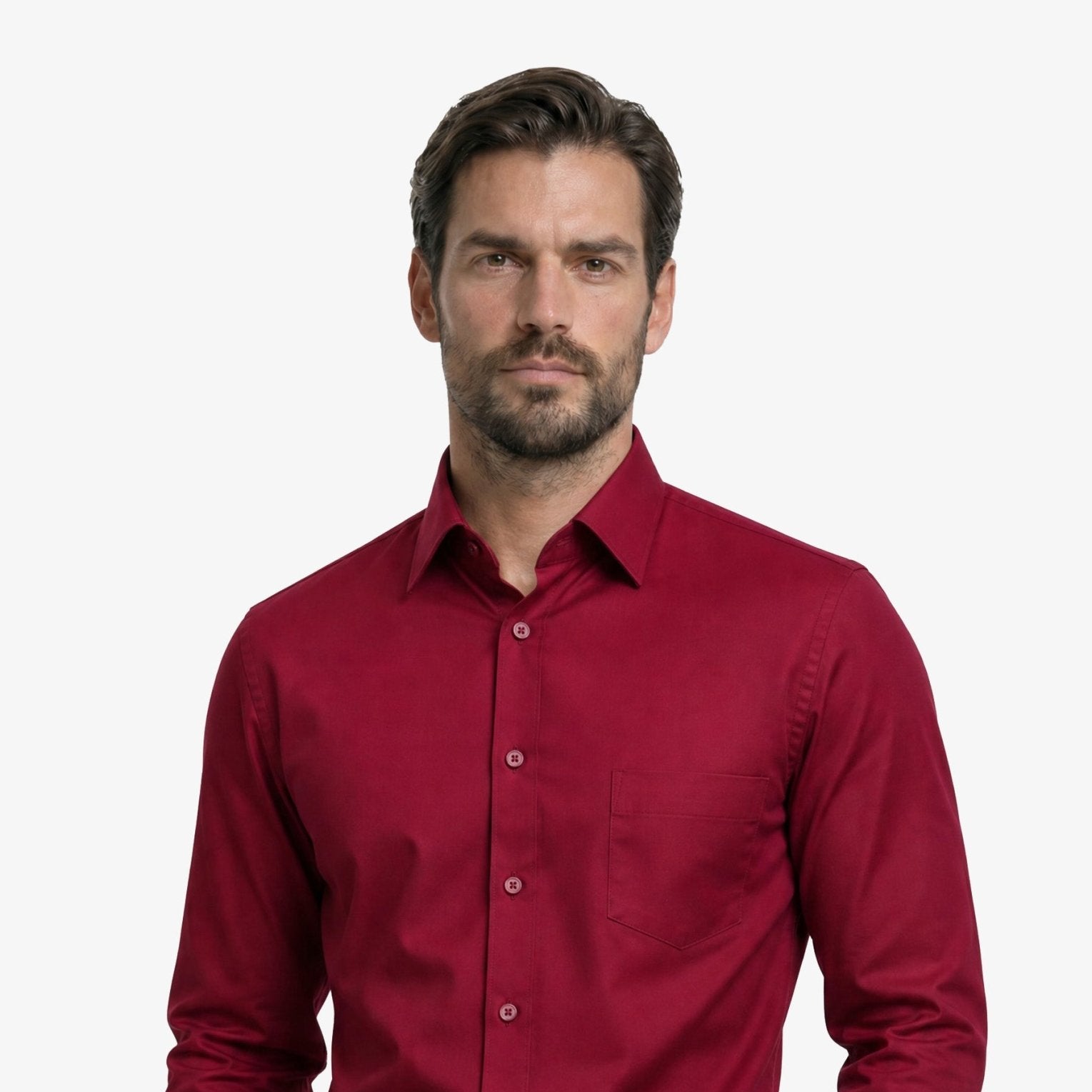 Manchester Camisa de Vestir Lisa Poliéster y Algodón Manga Larga color marino para hombre