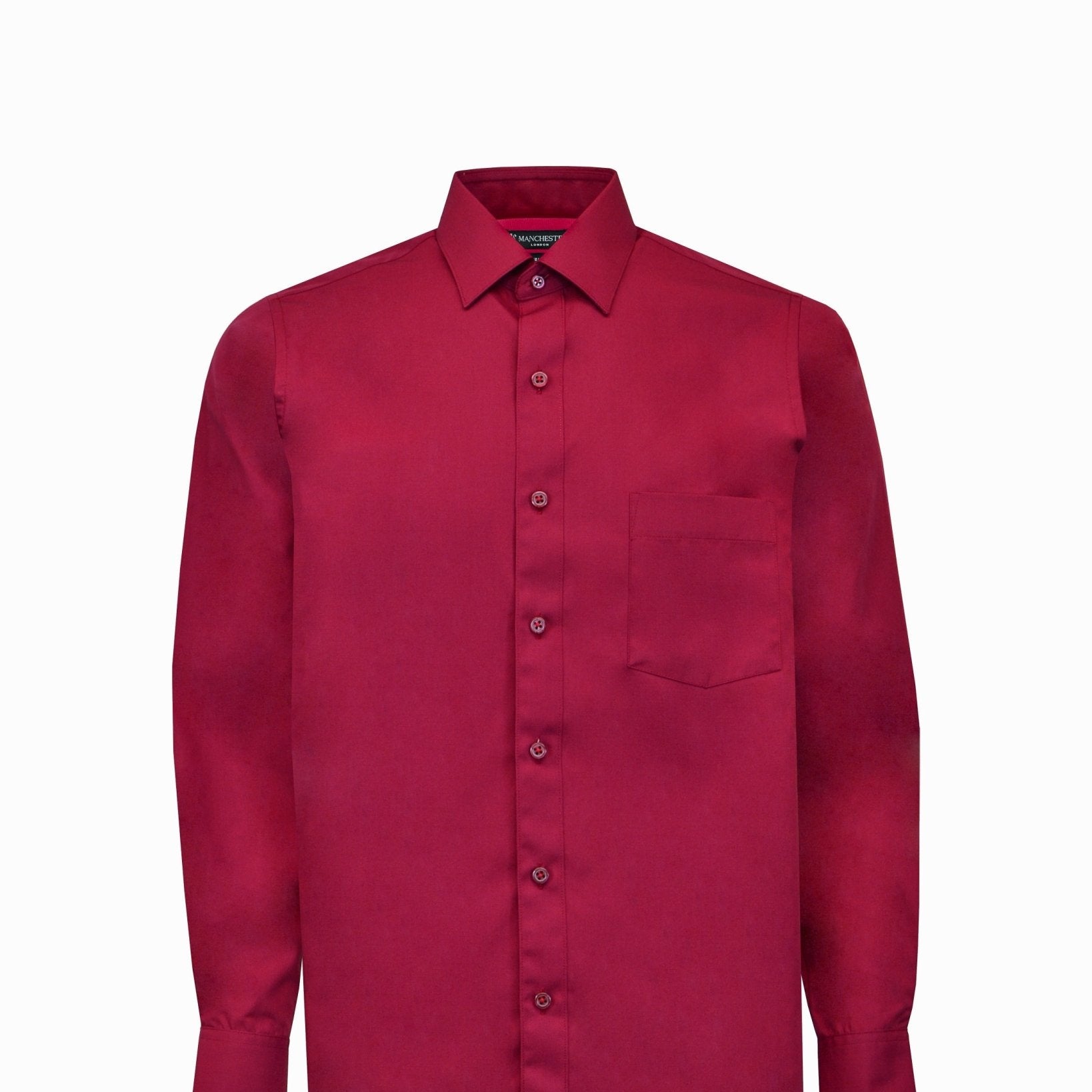 Manchester Camisa de Vestir Lisa Poliéster y Algodón Manga Larga - Manchester