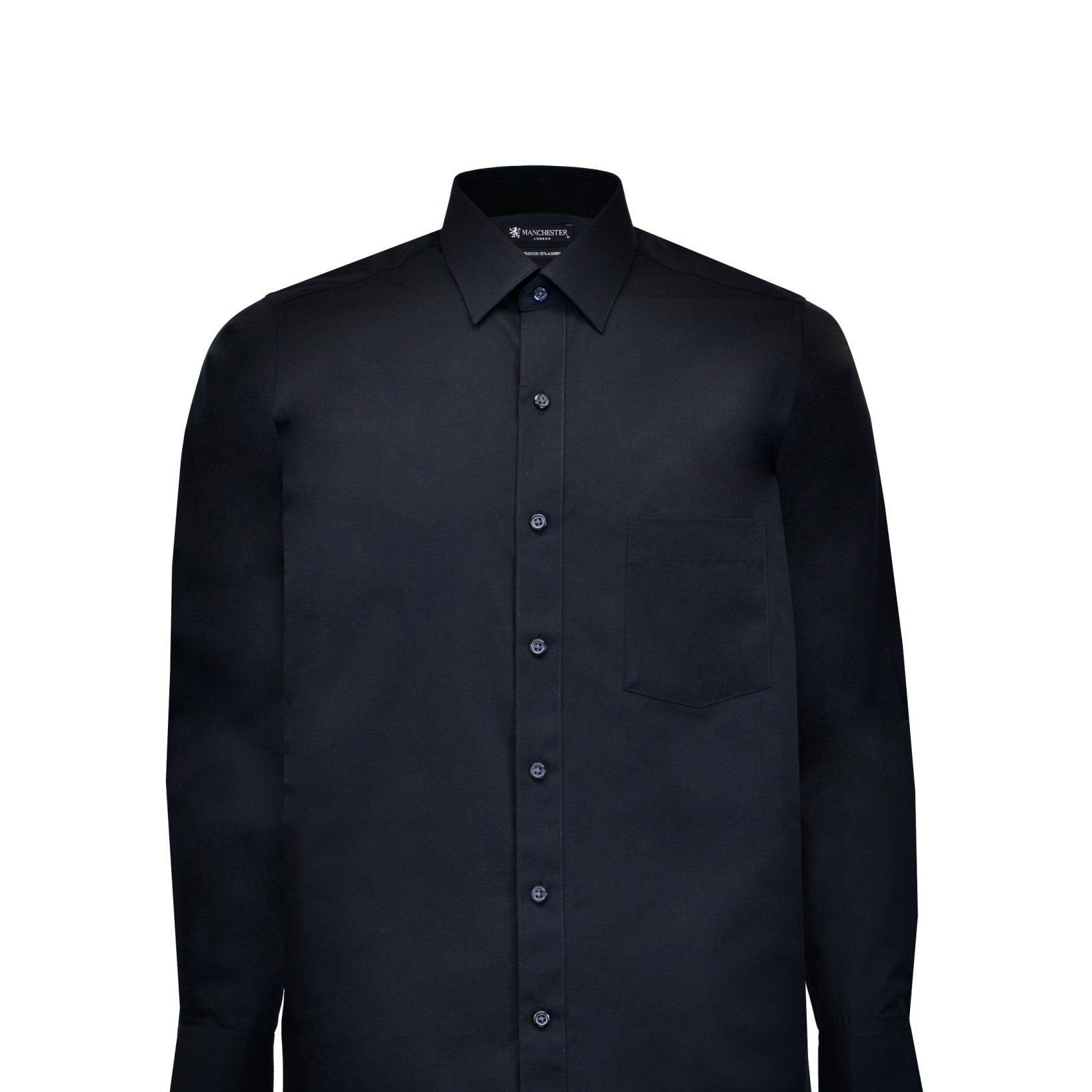Manchester Camisa de Vestir Lisa Poliéster y Algodón Manga Larga - Manchester