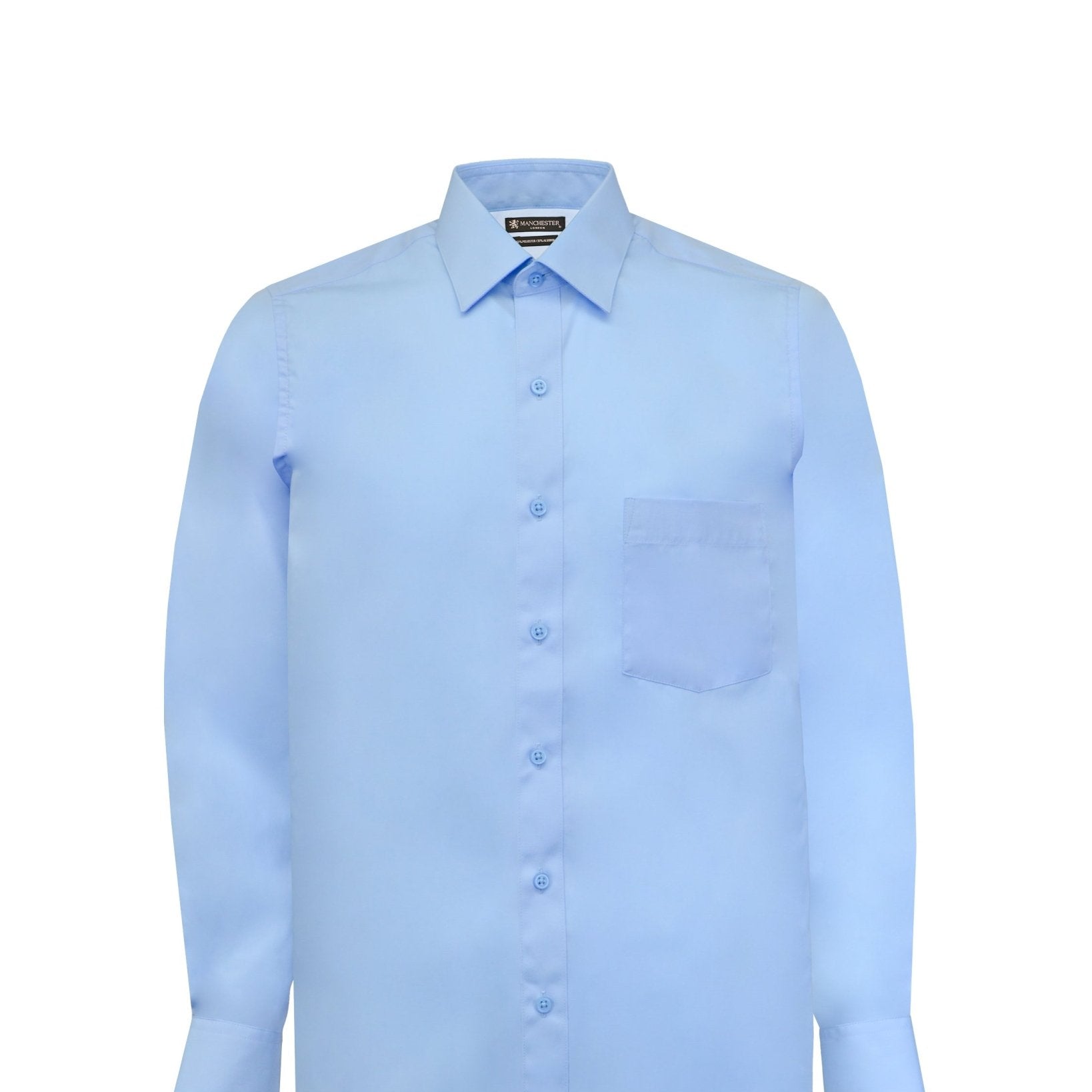 Manchester Camisa de Vestir Lisa Poliéster y Algodón Manga Larga - Manchester