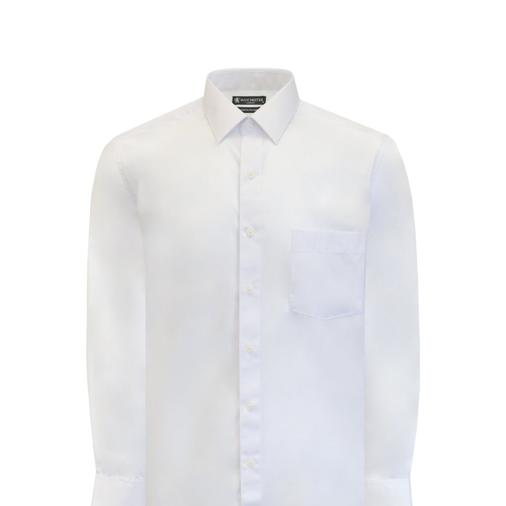 Manchester Camisa de Vestir Lisa Poliéster y Algodón Manga Larga - Manchester