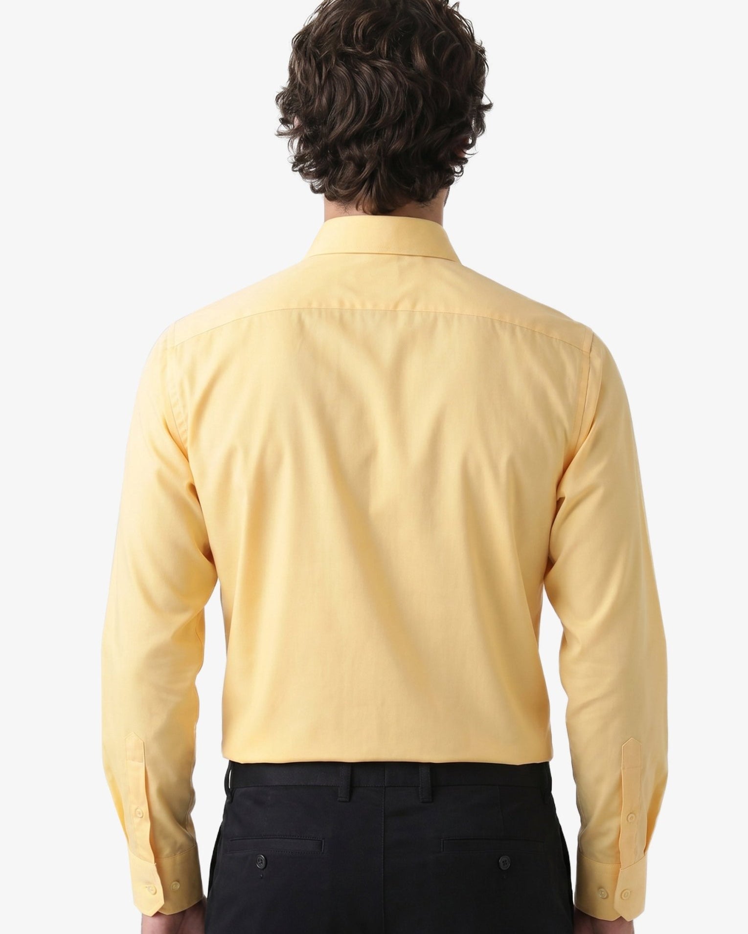 Manchester Camisa de Vestir Lisa Slim Fit con Puño Convertible y Un Bolsillo Mezcla Algodón color trigo para hombre