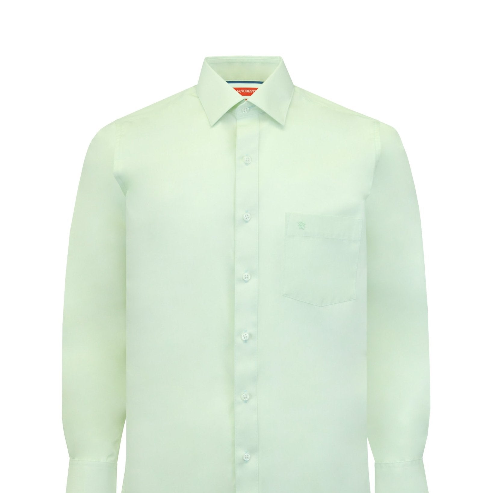 Manchester Camisa de Vestir Lisa Slim Fit con Puño Convertible y Un Bolsillo Mezcla Algodón - Manchester