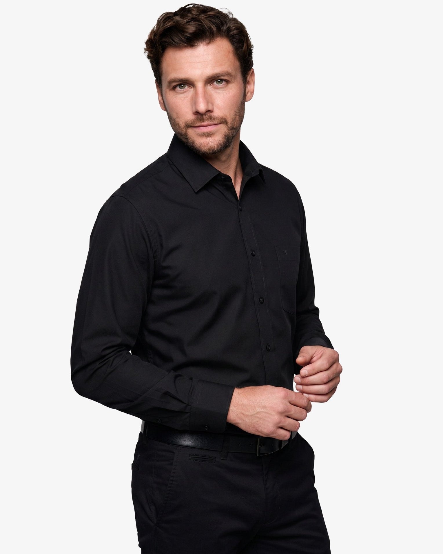 Manchester Camisa de Vestir Mezcla de Algodón y Poliéster - Cuello Ajustable - Manchester