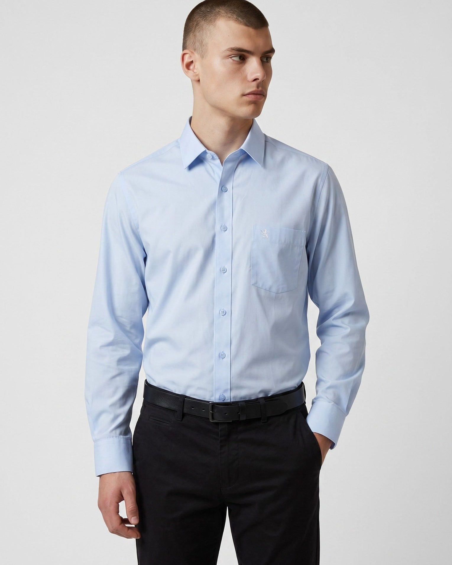 Manchester Camisa de Vestir Mezcla de Algodón y Poliéster - Cuello Ajustable - Manchester