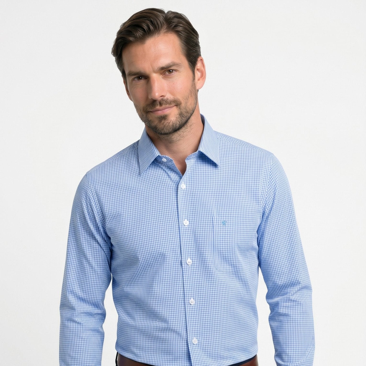 Manchester Camisa de Vestir Microcuadro Slim Fit - Manchester