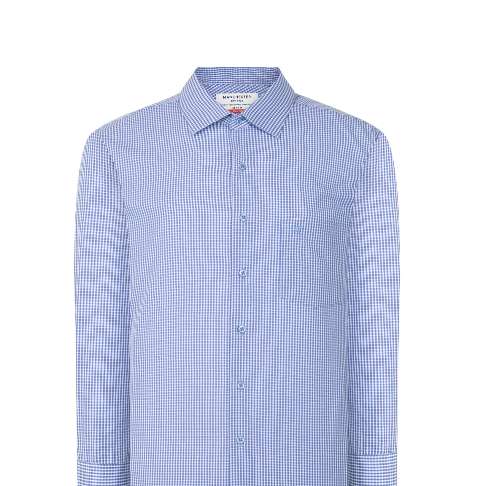 Manchester Camisa de Vestir Microcuadro Slim Fit - Manchester