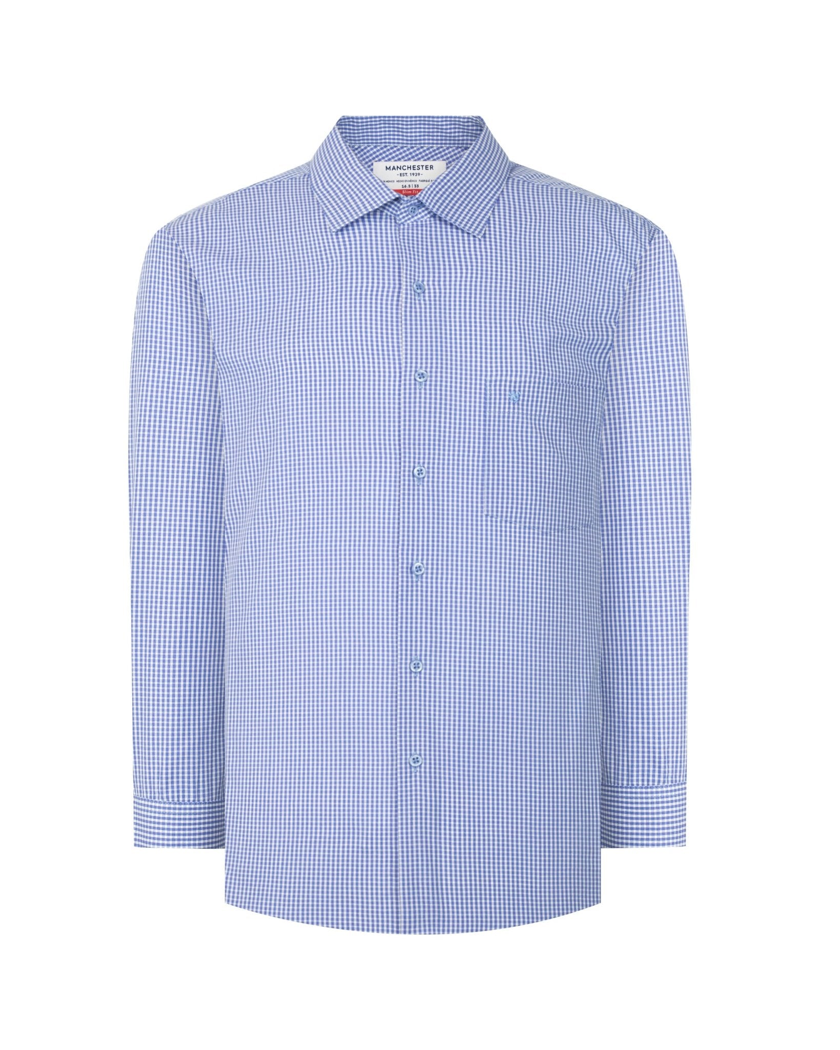 Manchester Camisa de Vestir Microcuadro Slim Fit - Manchester
