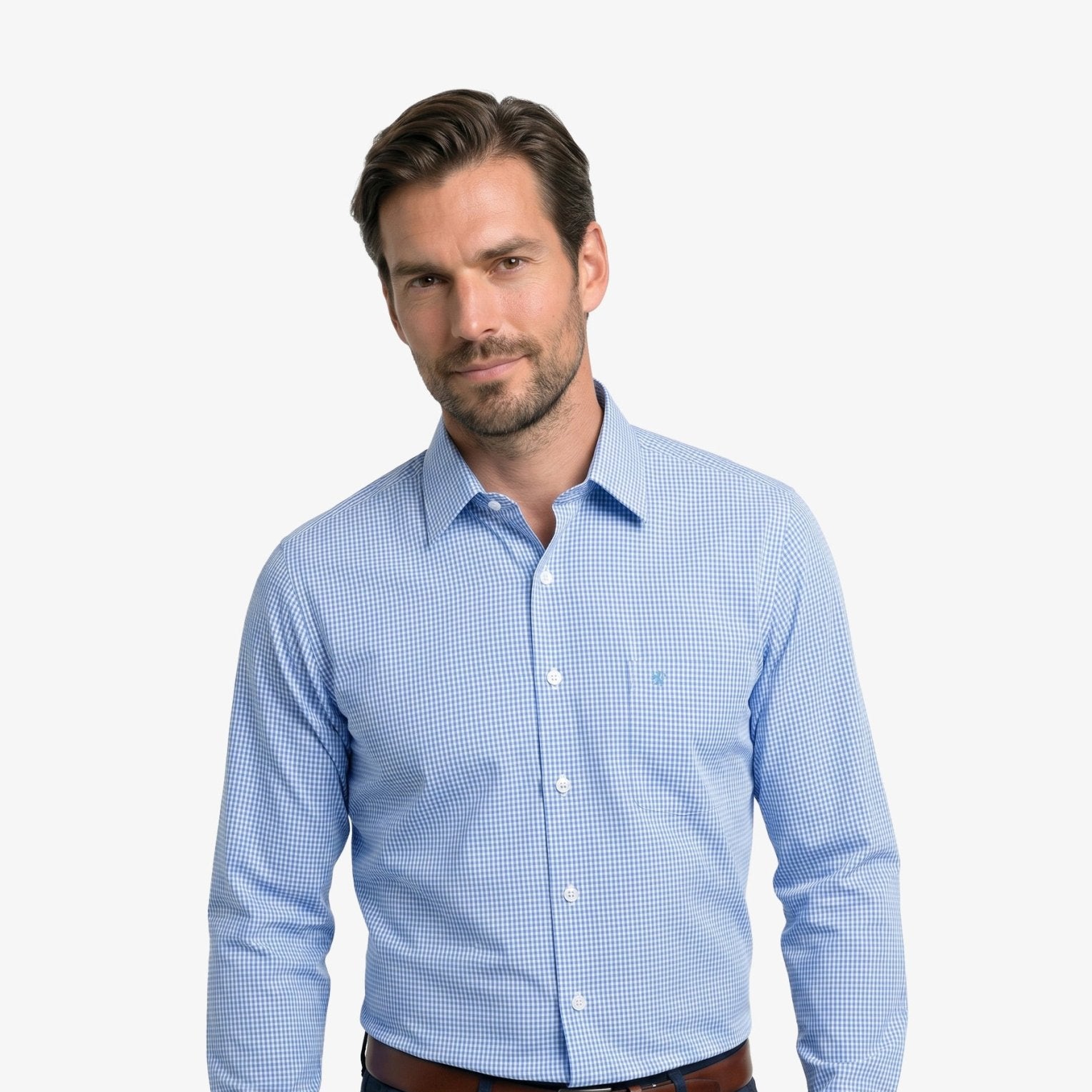 Manchester Camisa de Vestir Microcuadro Slim Fit - Manchester