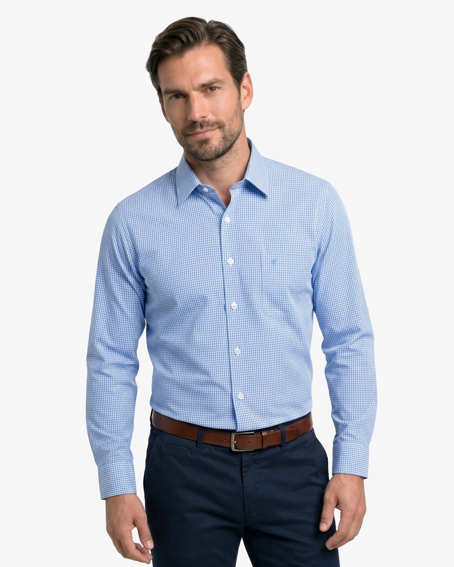 Manchester Camisa de Vestir Microcuadro Slim Fit - Manchester